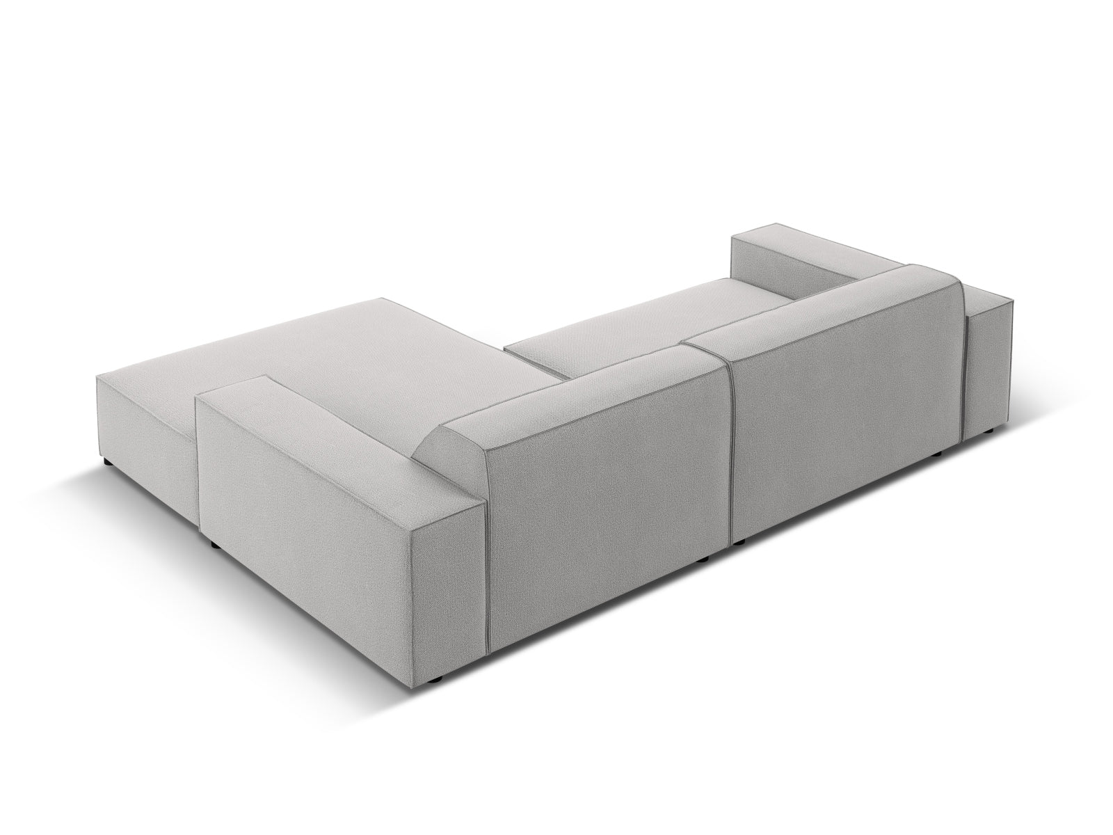 Elegantes, modulares Ecksofa in hellem Grau, ideal für stilvolle Wohnräume. Komfortabler 3-Sitzer von Micadoni für entspannte Abende.