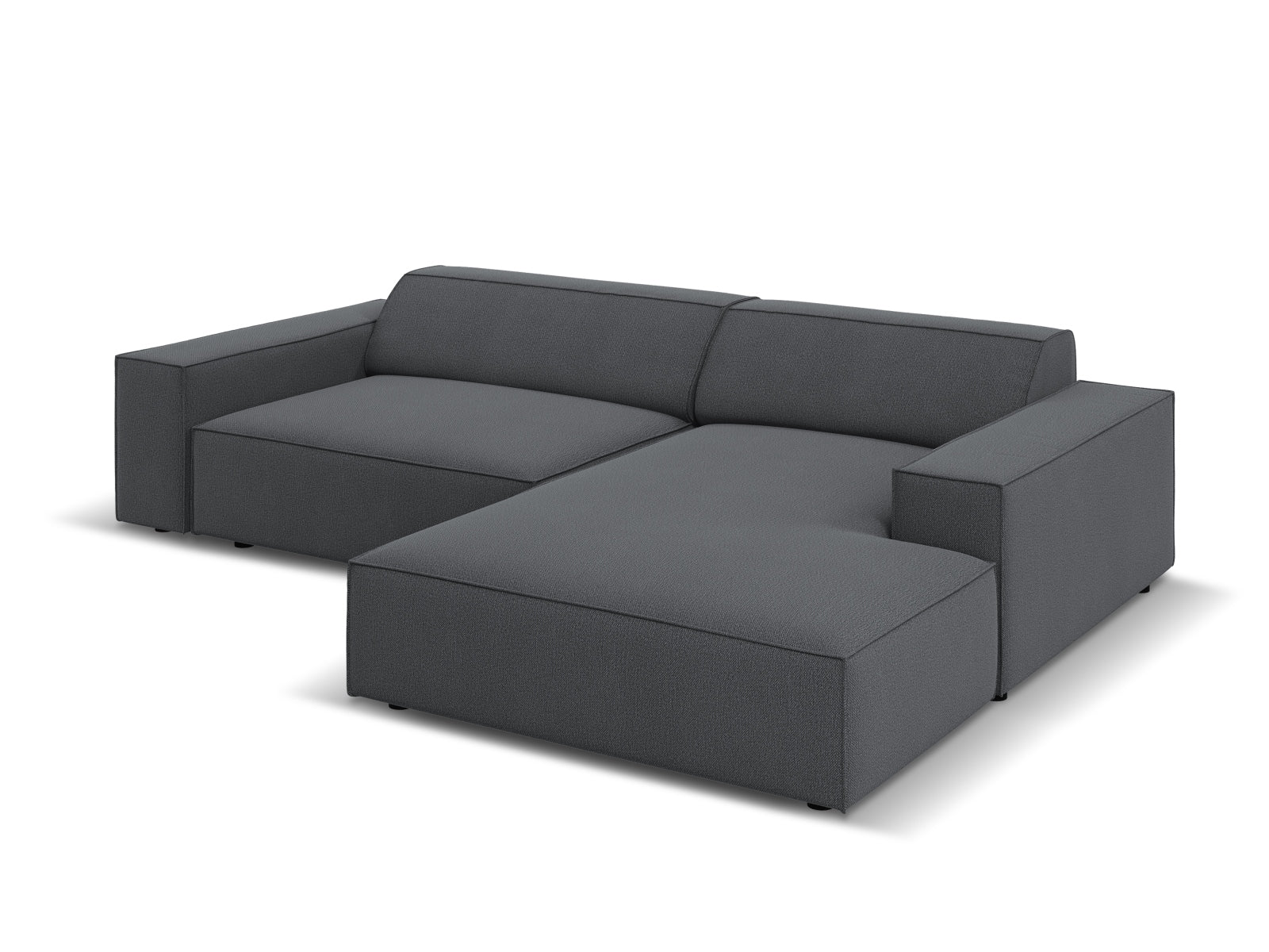 Modernes, flexibles Ecksofa Jodie in Dunkelgrau, perfekt für gemütliche Wohnzimmer, erhältlich bei Micadoni.