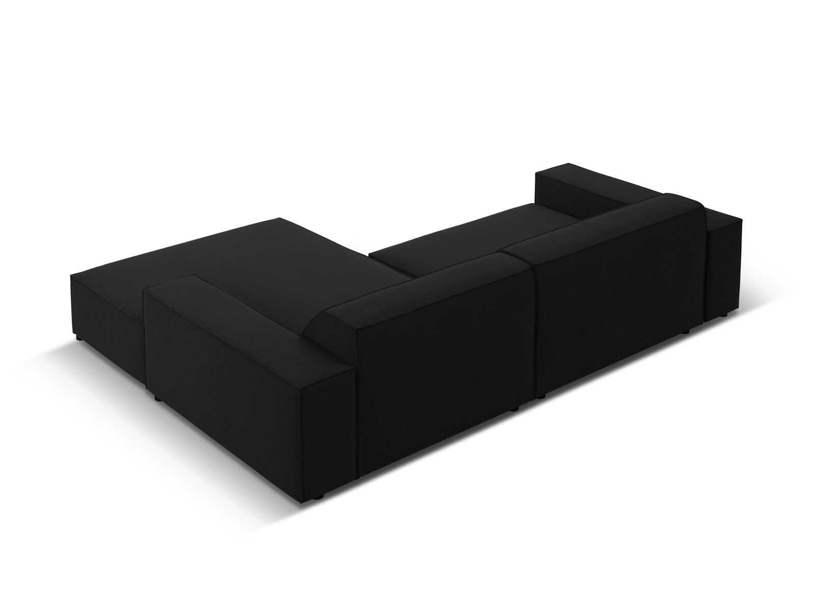 Stylisches, modulares Ecksofa Jodie in Schwarz, 3-Sitzer für die rechte Seite, ideal für gemütliche Wohnräume und modernes Ambiente.