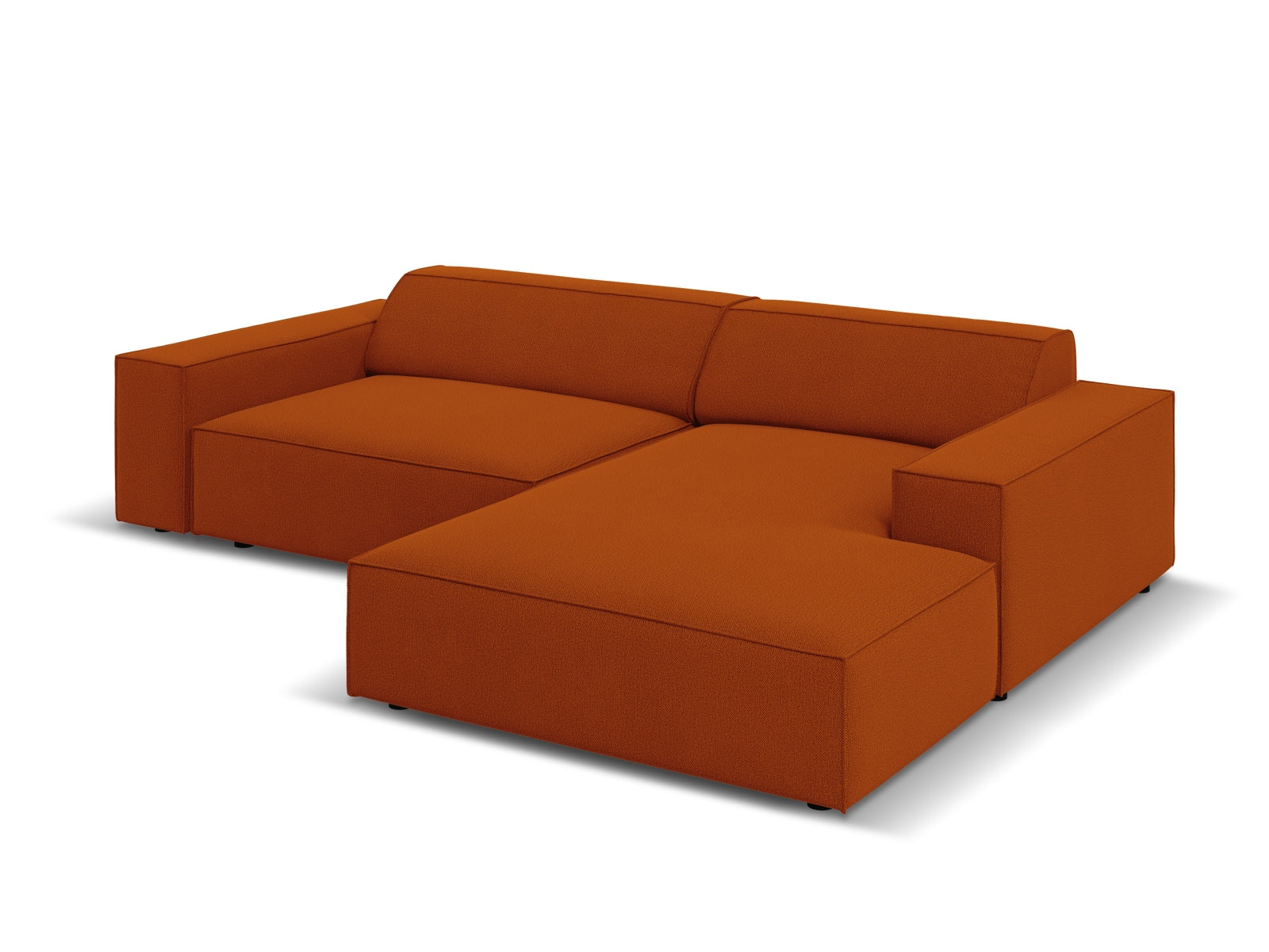 Modulares Ecksofa Jodie in warmem Terracotta, 3-Sitzer, ideal für moderne Wohnkonzepte und gemütliche Zusammenkünfte.