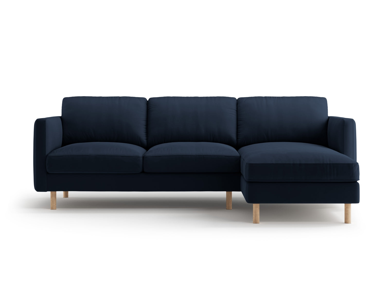 Eden Velour Ecksofa rechts 3 Sitzer in Dark Blue-Paris präsentiert im Onlineshop von KAQTU Design AG. L-Sofa rechts ist von Micadoni