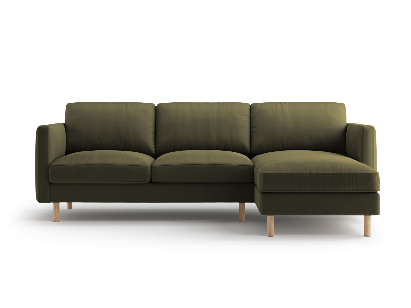 Eden Velour Ecksofa rechts 3 Sitzer in Moss Green Melange-Paris präsentiert im Onlineshop von KAQTU Design AG. L-Sofa rechts ist von Micadoni