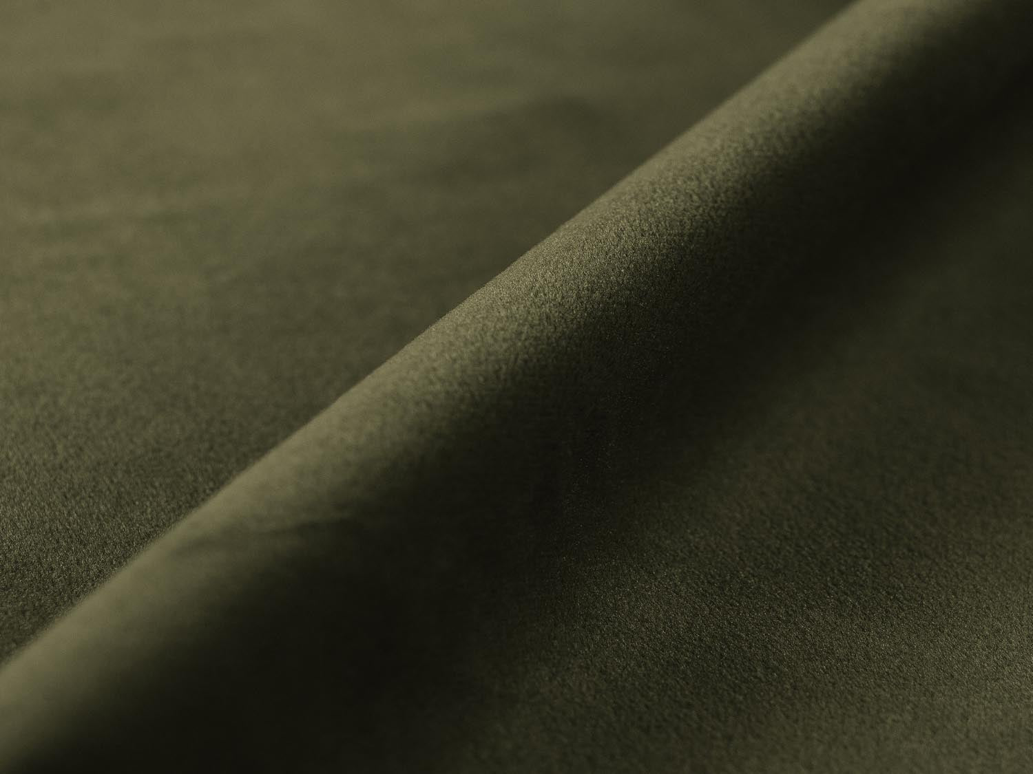 Elegantes L-Sofa Eden Velour in luxuriösem Moosgrün, ideal für stilvolle Wohnräume und entspannte Stunden mit Freunden und Familie.