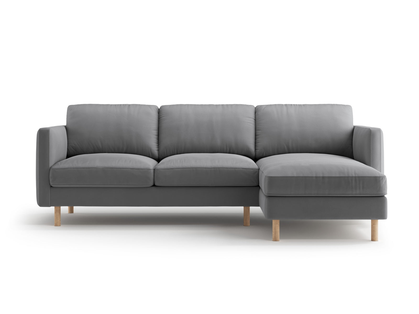 Eden Velour Ecksofa rechts 3 Sitzer in Grey-Paris präsentiert im Onlineshop von KAQTU Design AG. L-Sofa rechts ist von Micadoni