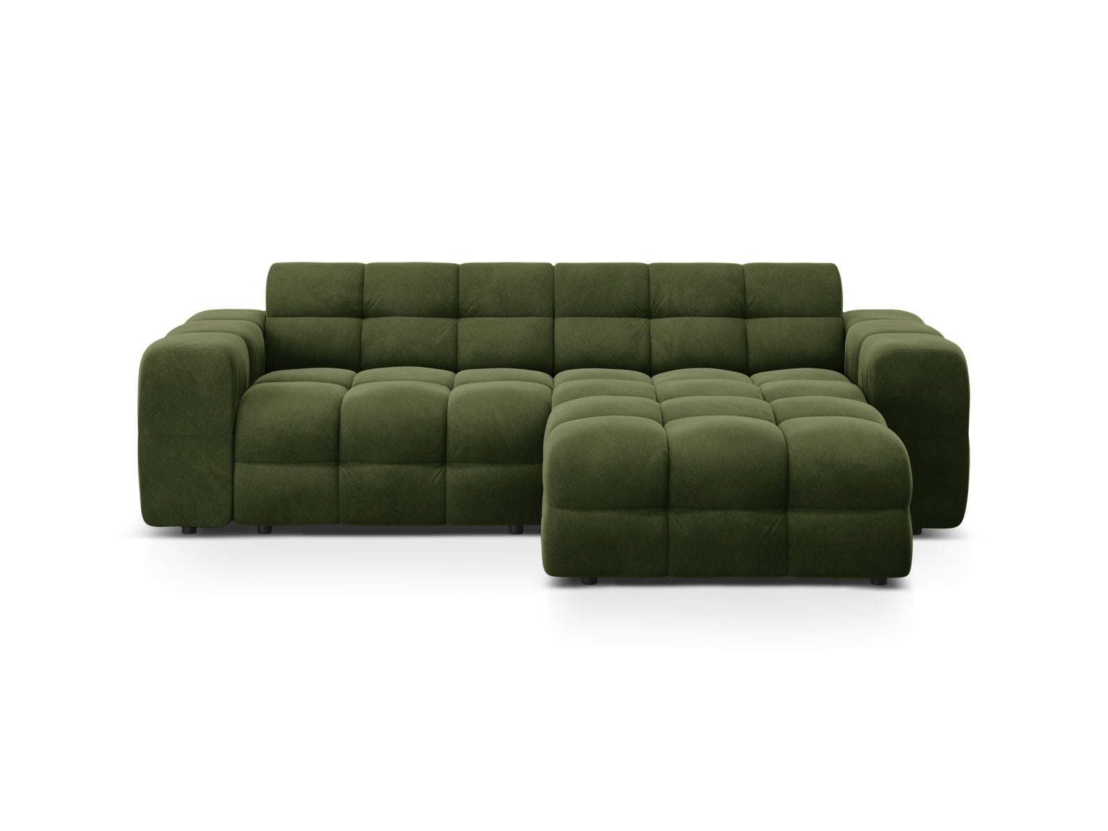 Kendal Velour Ecksofa rechts 4 Sitzer in Army Green-Magic Velvet präsentiert im Onlineshop von KAQTU Design AG. L-Sofa rechts ist von Micadoni