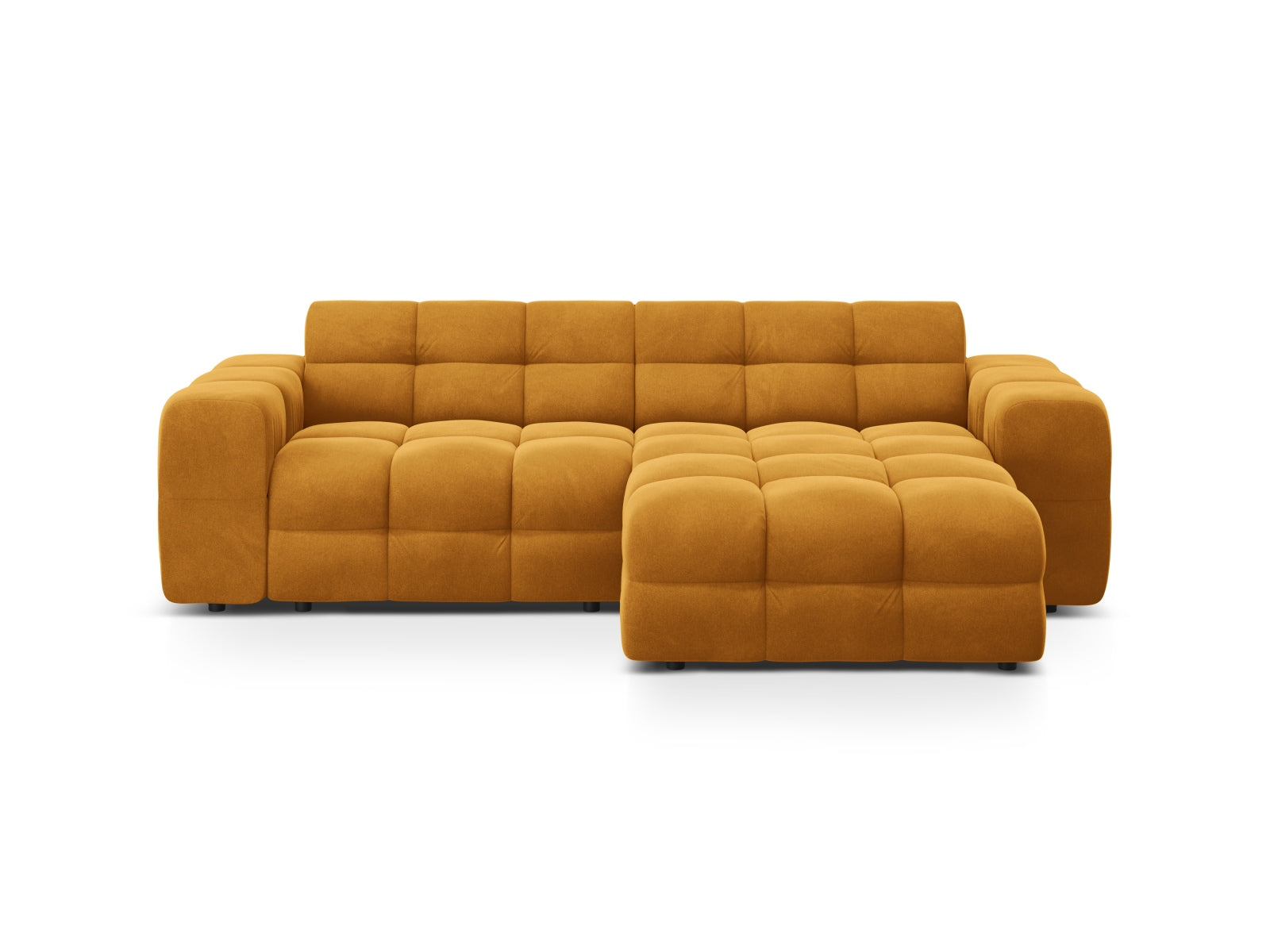 Kendal Velour Ecksofa rechts 4 Sitzer in Mustard-Magic Velvet präsentiert im Onlineshop von KAQTU Design AG. L-Sofa rechts ist von Micadoni