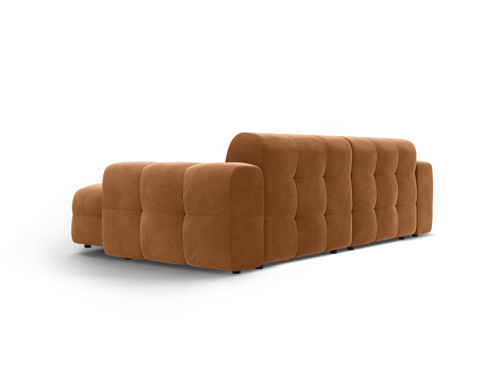 Elegantes Kendal Velour Ecksofa in sanftem Camel, ideal für 4 Personen, kombiniert Komfort mit zeitgemäßem Design für Ihr Zuhause.