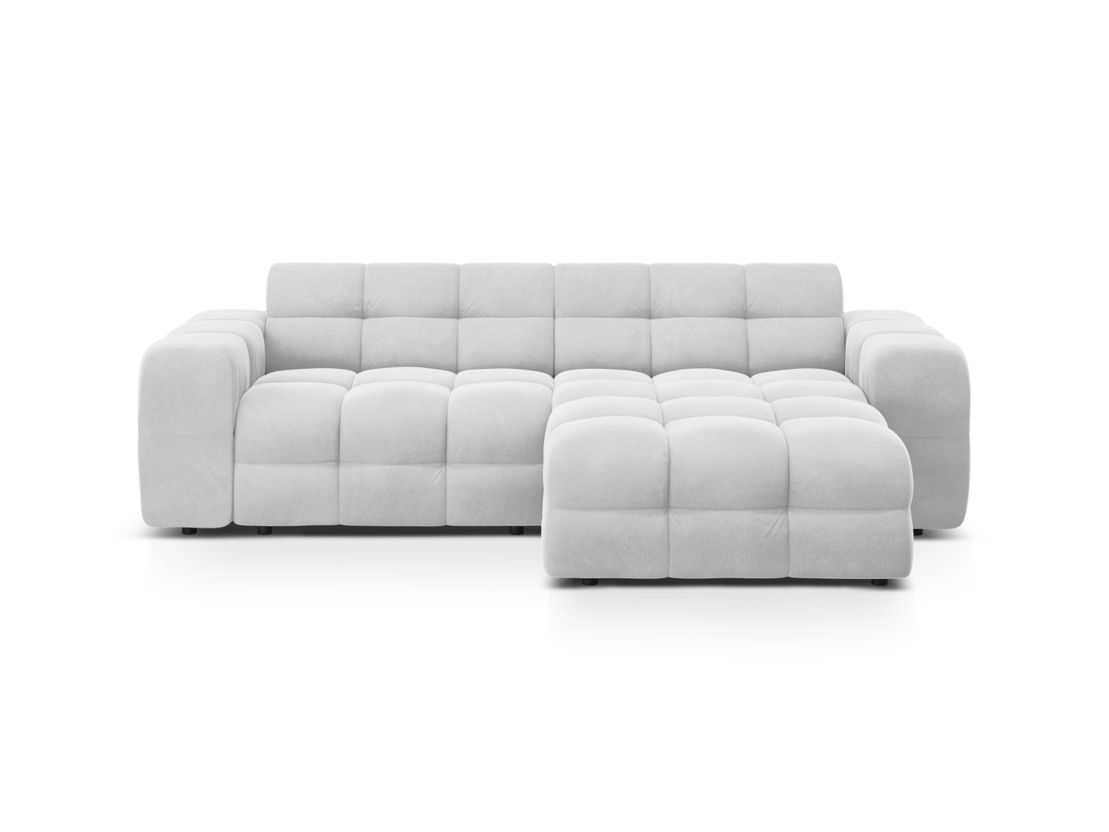 Kendal Velour Ecksofa rechts 4 Sitzer in Light Grey-Magic Velvet präsentiert im Onlineshop von KAQTU Design AG. L-Sofa rechts ist von Micadoni