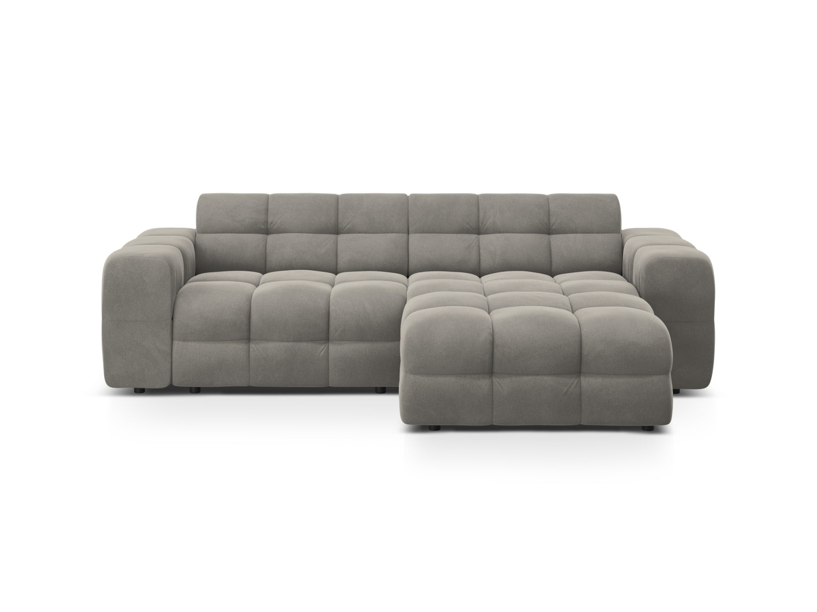 Kendal Velour Ecksofa rechts 4 Sitzer in Dark Grey-Magic Velvet präsentiert im Onlineshop von KAQTU Design AG. L-Sofa rechts ist von Micadoni