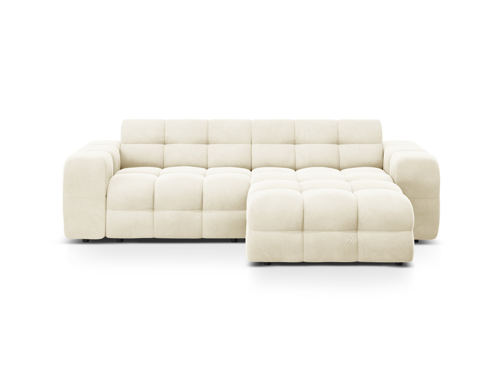Kendal Velour Ecksofa rechts 4 Sitzer in Ivory präsentiert im Onlineshop von KAQTU Design AG. Ecksofa rechts ist von Micadoni