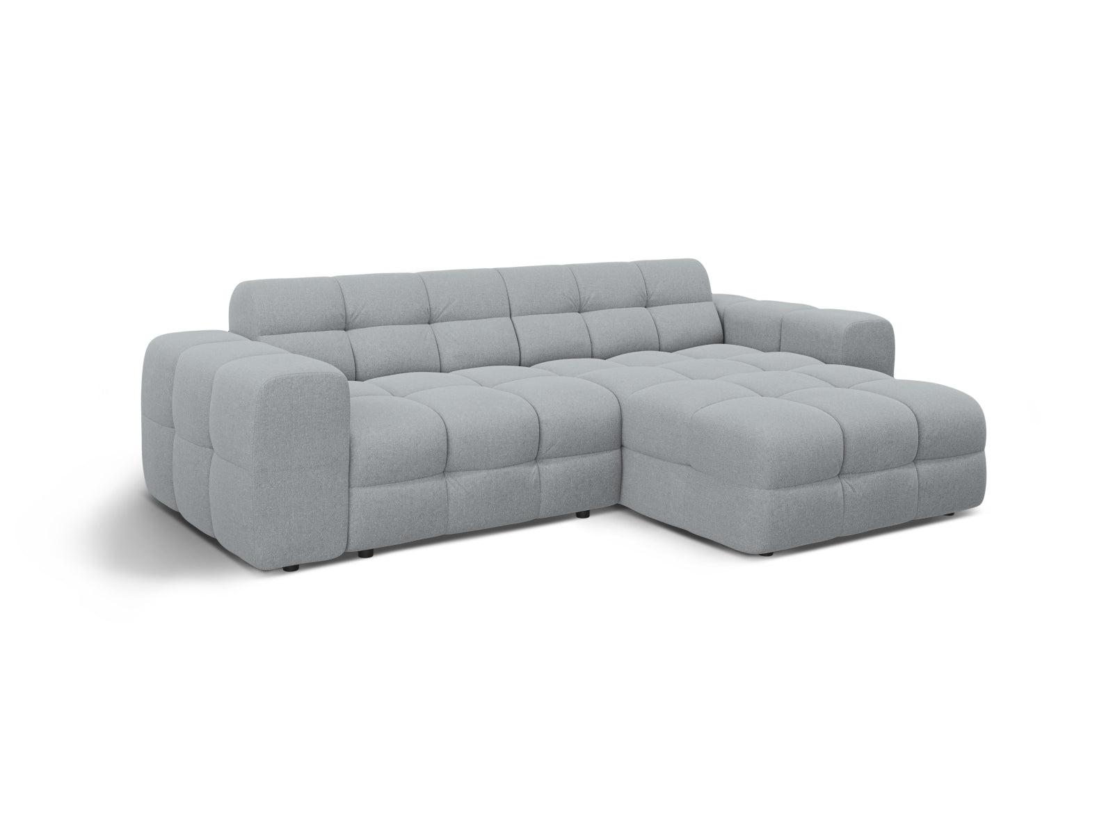 Modernes Kendal Ecksofa rechts, 4-Sitzer in Platinum-Ottawa, perfekt für gemütliche Wohnzimmer mit elegantem Design und erstklassiger Qualität von Micadoni.