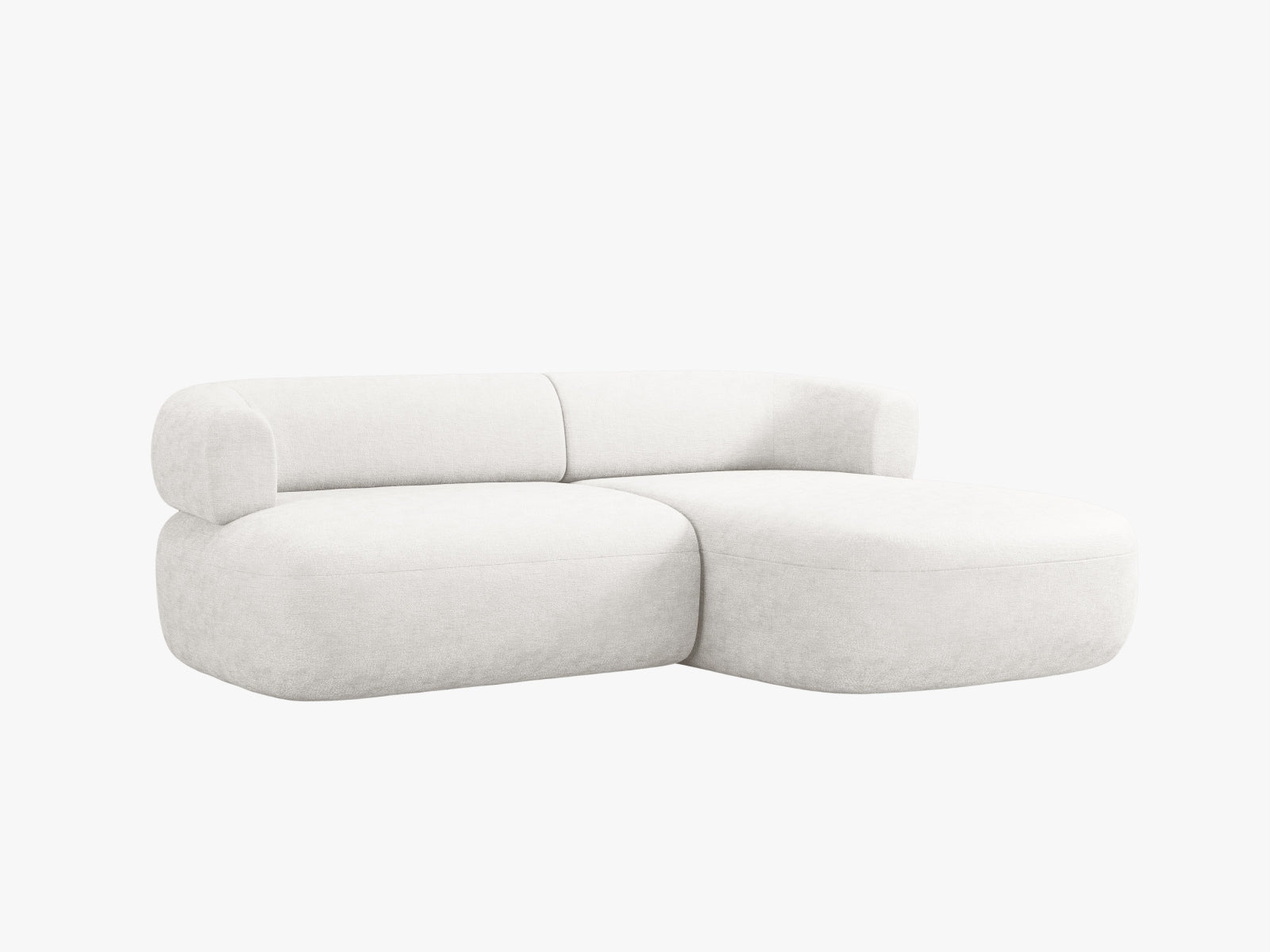 Modernes 5-Sitzer Ecksofa Jenny in sanftem Beige, ideal für gesellige Runden. Komfortabel und stilvoll, ein Blickfang für jedes Wohnzimmer.