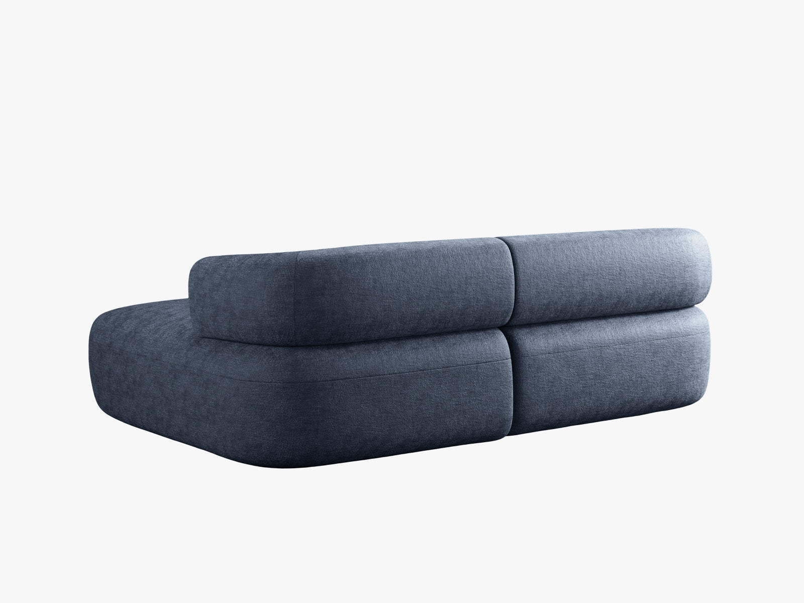 Modernes 5-Sitzer Ecksofa Jenny in ansprechendem Blau, rechtsseitig, perfekt für stilvolle und gemütliche Wohnbereiche von Micadoni.