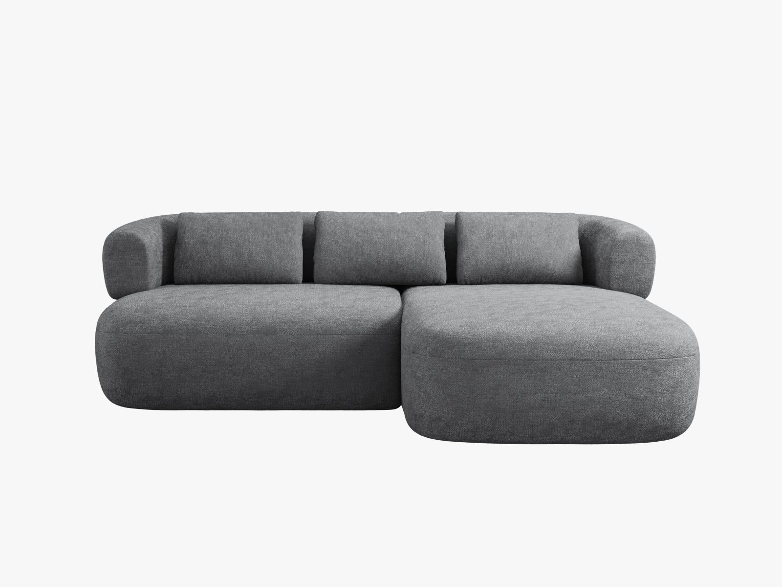 Modernes L-Sofa Jenny in Dunkelgrau, 5-Sitzer, bietet großzügigen Platz und stilvolles Design für entspannte Stunden im Wohnzimmer.