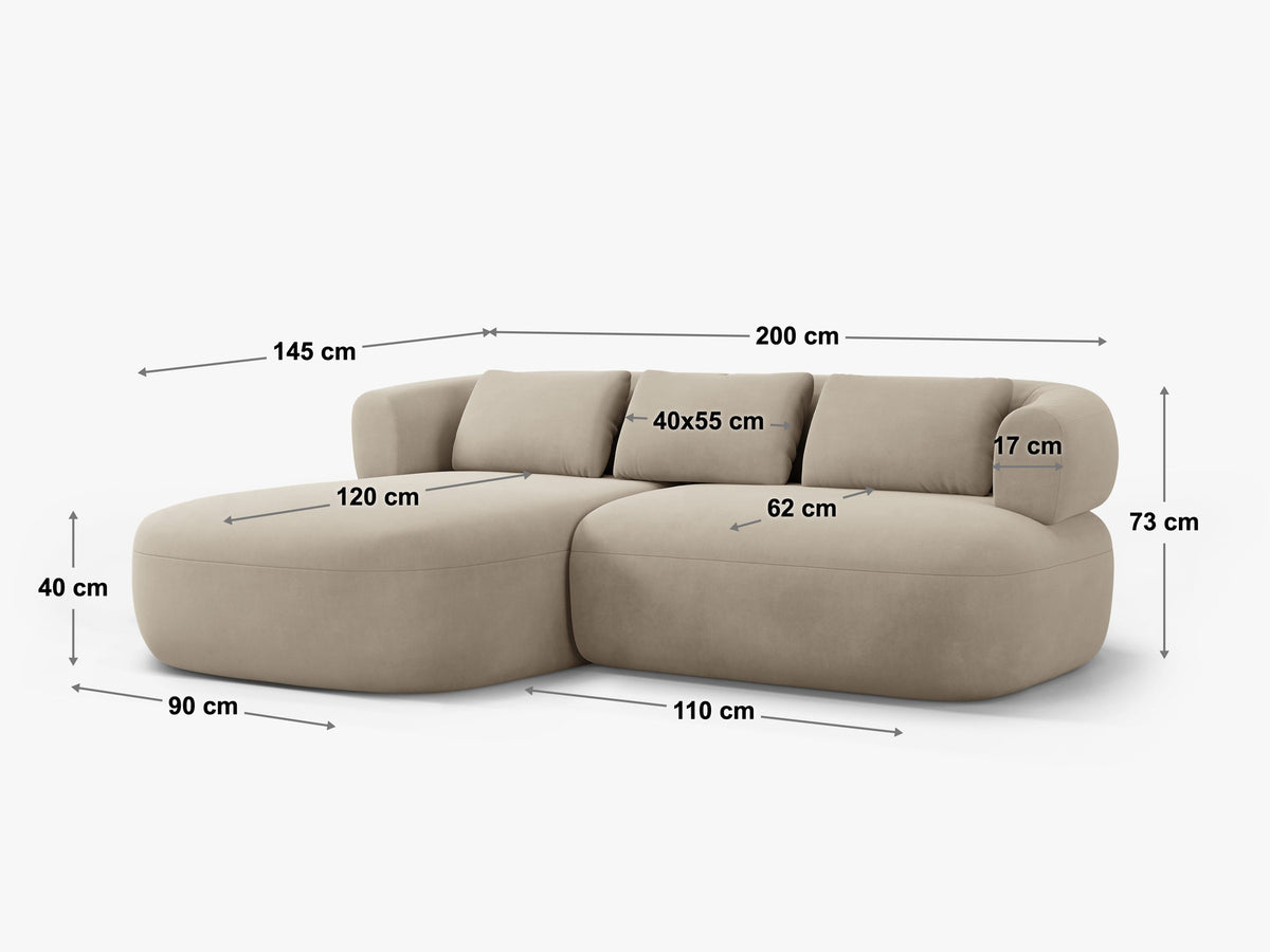 Jenny Ecksofa rechts 5 Sitzer in Dark Grey-Perfect Harmony präsentiert im Onlineshop von KAQTU Design AG. L-Sofa rechts ist von Micadoni