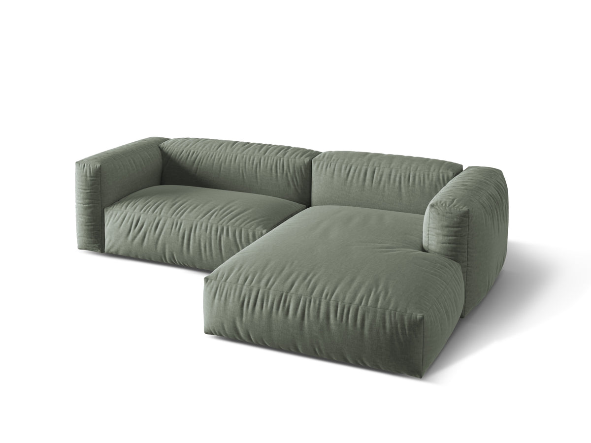 Martina Modulares Ecksofa rechts 2 Sitzer in Moss Green-Boston präsentiert im Onlineshop von KAQTU Design AG. L-Sofa rechts ist von Micadoni