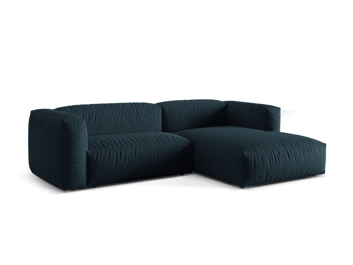 Martina Modulares Ecksofa rechts 2 Sitzer in Blue Jeans-Boston präsentiert im Onlineshop von KAQTU Design AG. L-Sofa rechts ist von Micadoni