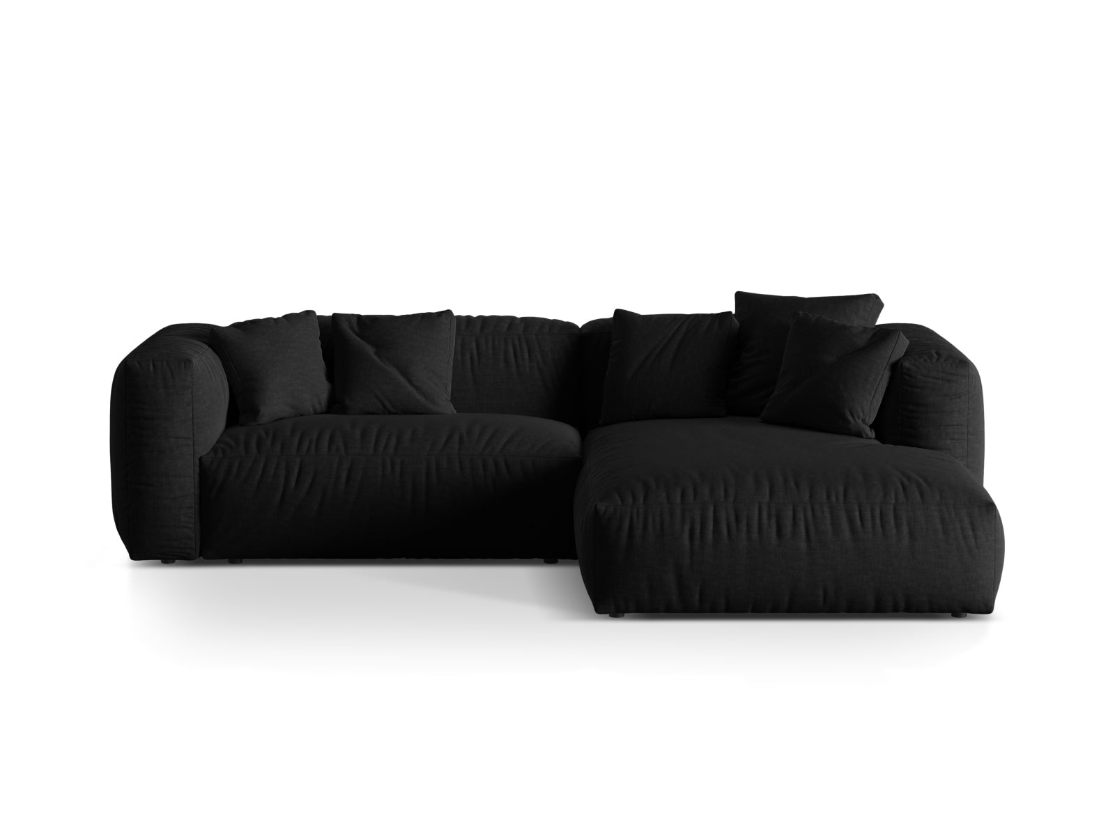 Martina Modulares Ecksofa rechts 2 Sitzer in Black-Boston präsentiert im Onlineshop von KAQTU Design AG. L-Sofa rechts ist von Micadoni