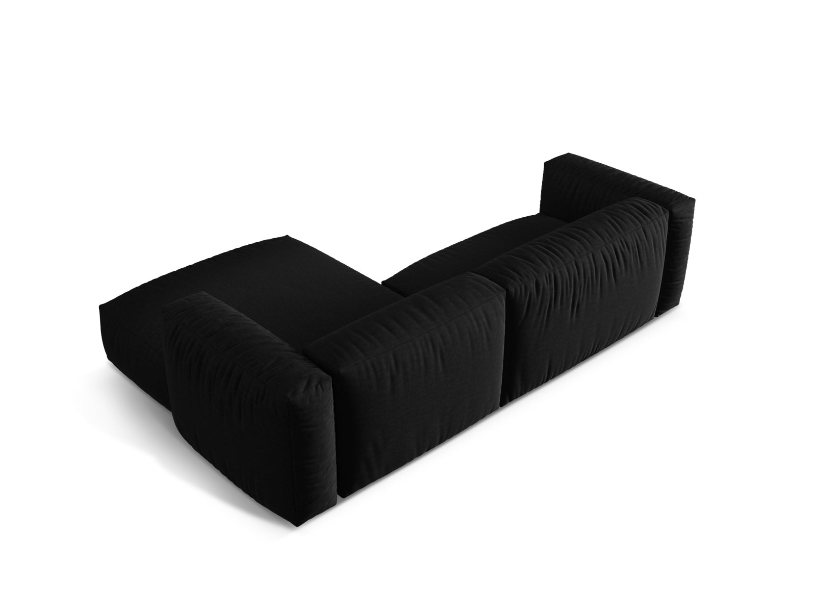 Elegantes Martina 2-Sitzer Ecksofa in Schwarz-Boston, ideal für moderne Wohnräume. Hochwertige Verarbeitung von Micadoni.