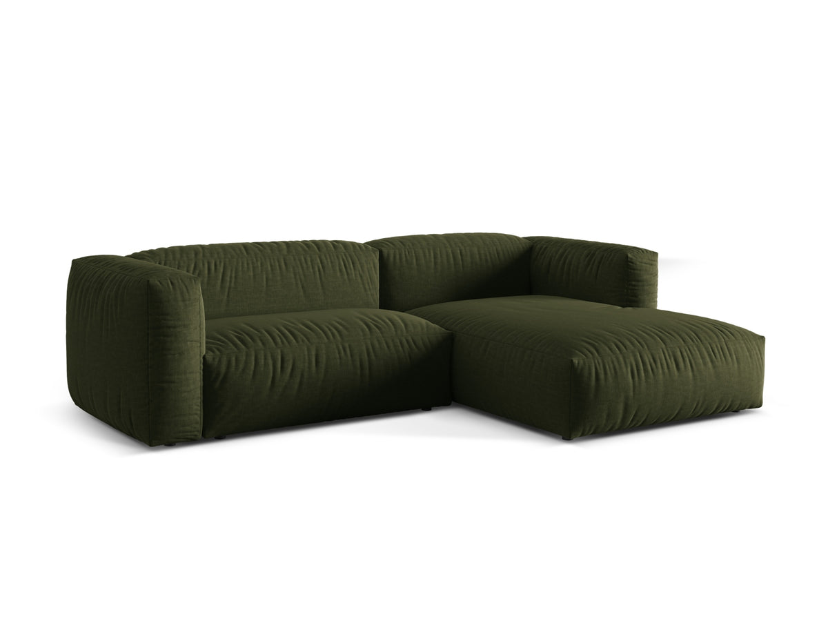 Martina Modulares Ecksofa rechts 2 Sitzer in Green-Boston präsentiert im Onlineshop von KAQTU Design AG. L-Sofa rechts ist von Micadoni