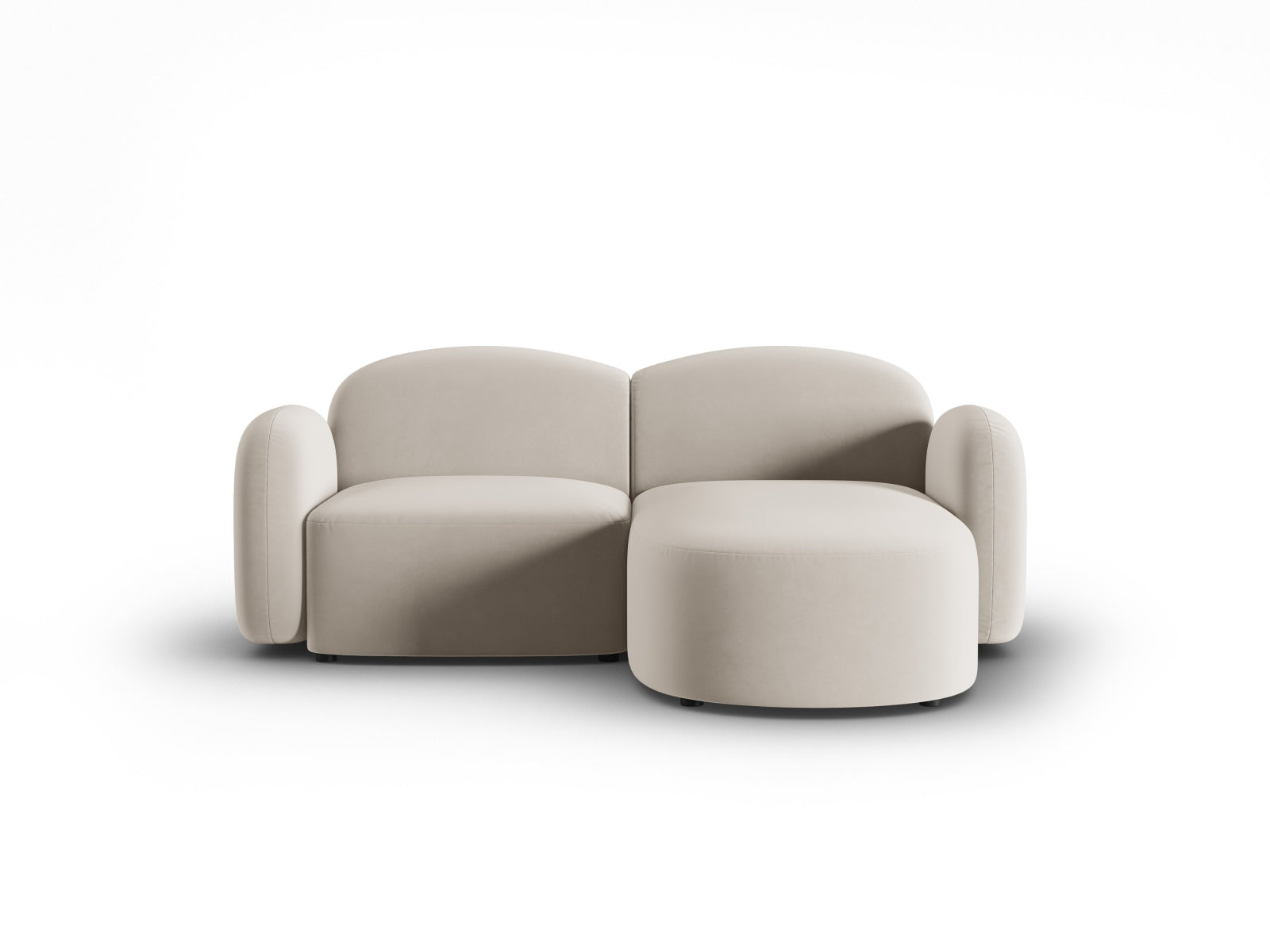 Blair Velour Ecksofa rechts 3 Sitzer in Ecru-Casino präsentiert im Onlineshop von KAQTU Design AG. L-Sofa rechts ist von Micadoni