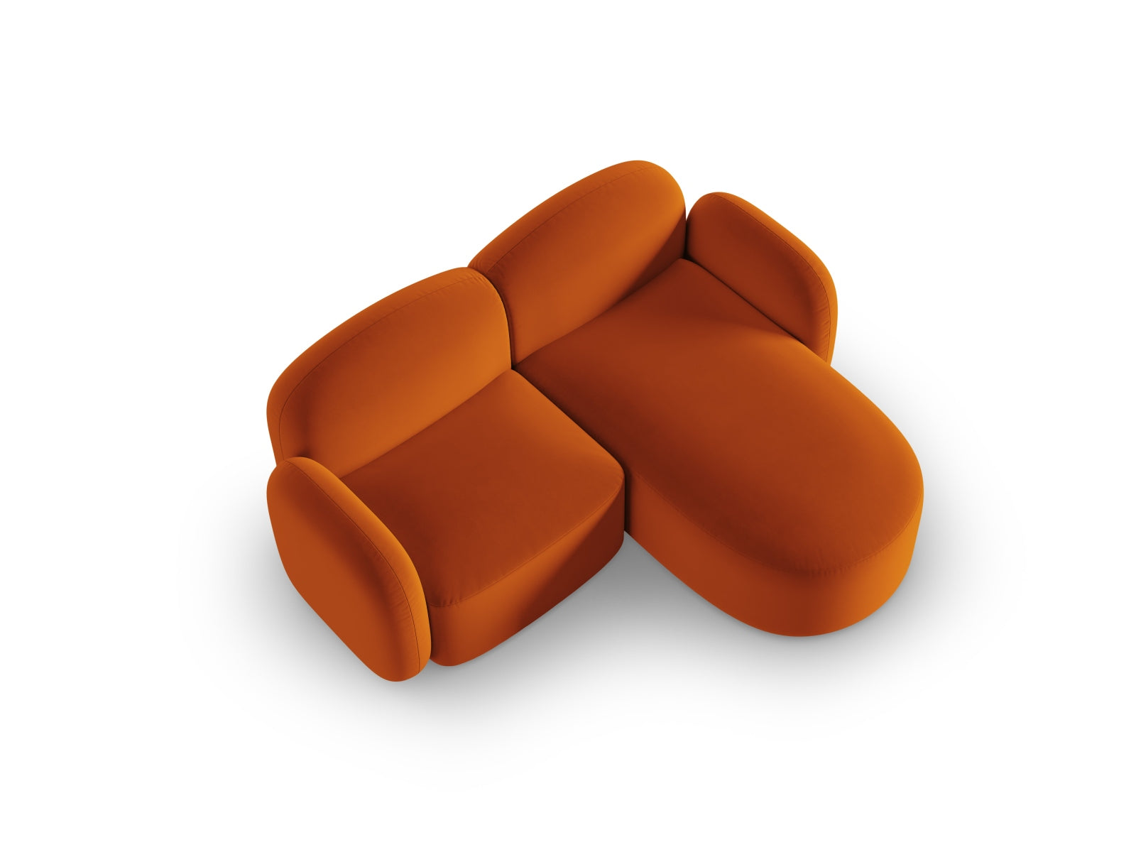 Erleben Sie das stilvolle Blair Velour Ecksofa rechts 3-Sitzer von Micadoni – ideal für moderne Wohnzimmer und gemütliche Abende.