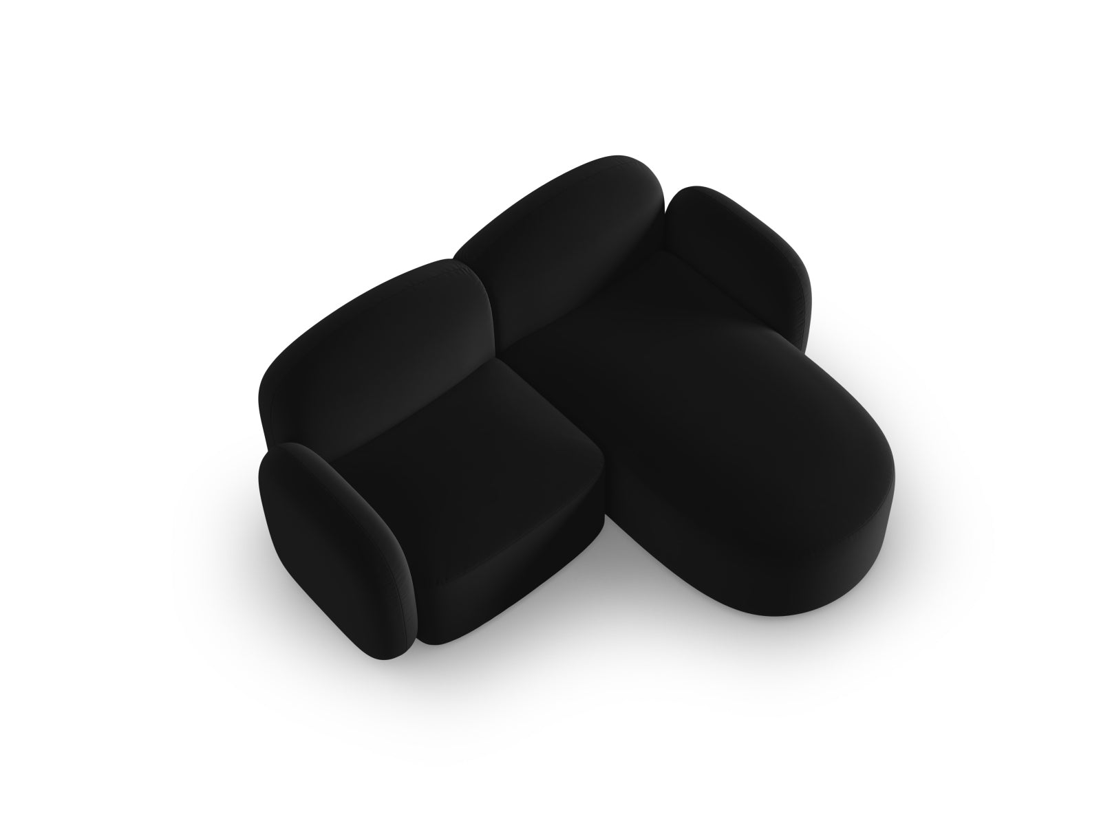 Erleben Sie das stilvolle Blair Velour Ecksofa rechts 3-Sitzer von Micadoni – ideal für moderne Wohnzimmer und gemütliche Abende.