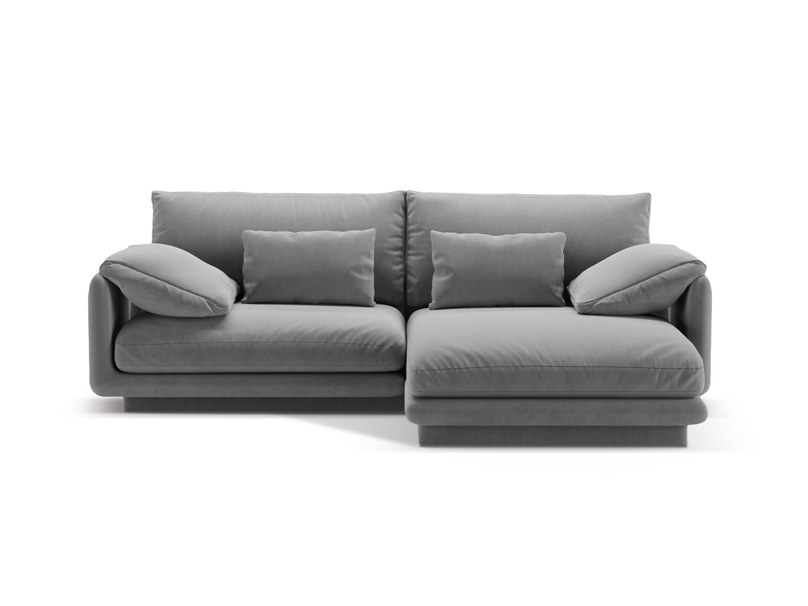 Torino Velour Ecksofa rechts 3 Sitzer in Light Grey präsentiert im Onlineshop von KAQTU Design AG. Ecksofa rechts ist von Micadoni