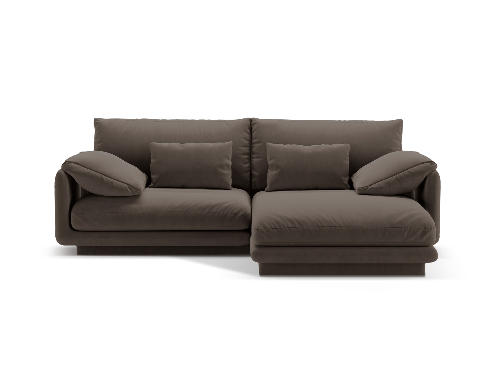 Torino Velour Ecksofa rechts 3 Sitzer in Ebony-Casino präsentiert im Onlineshop von KAQTU Design AG. L-Sofa rechts ist von Micadoni