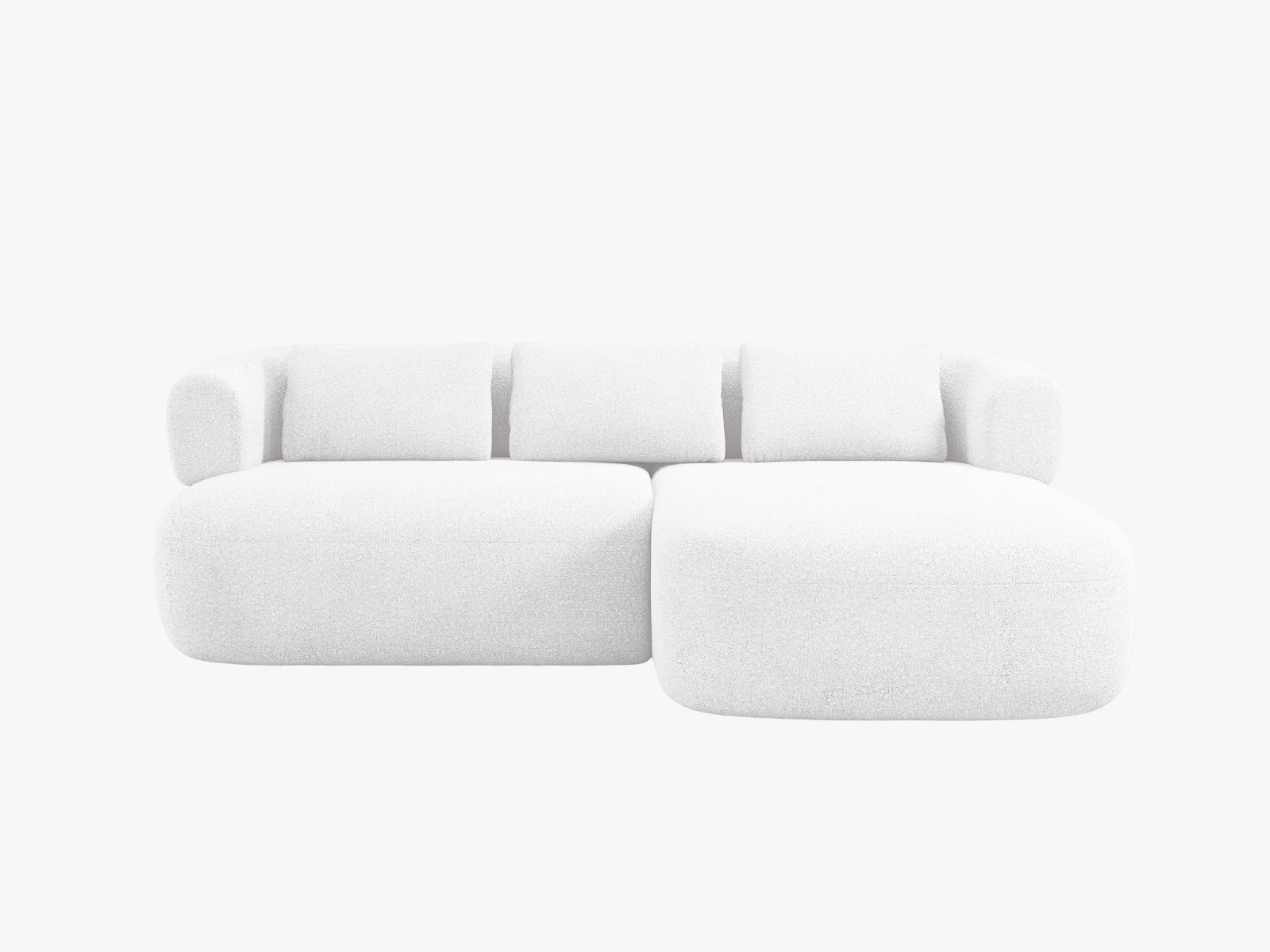 Elegantes Ecksofa Jenny in Ivory, 5-Sitzer, rechtsseitig. Ideal für stilvolle Wohnräume, vereint Funktionalität und modernes Design.