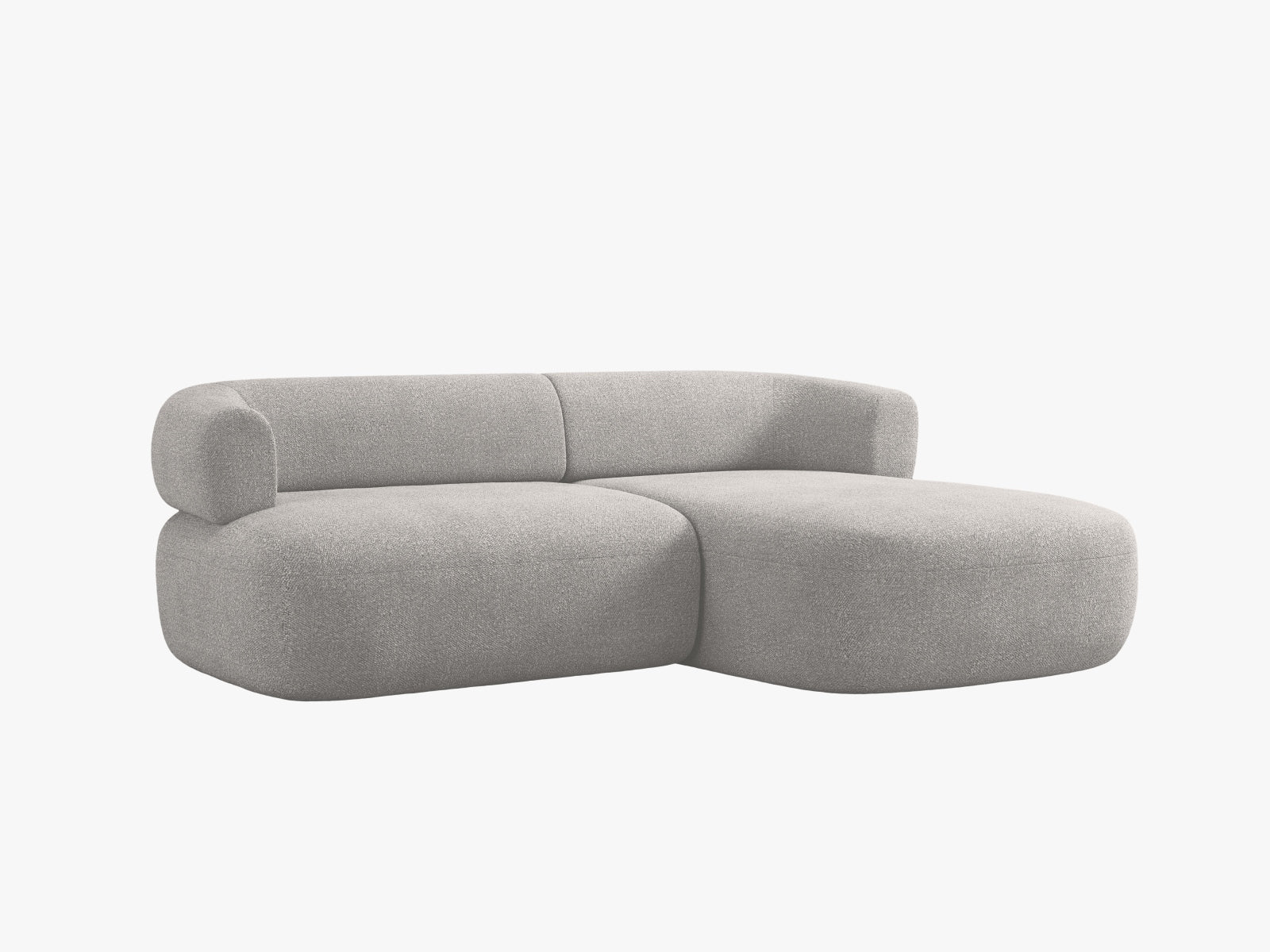 Modernes 5-Sitzer Ecksofa Jenny in dezentem Grau, ideal für stilvolle Wohnräume und entspannte Stunden mit Freunden und Familie.