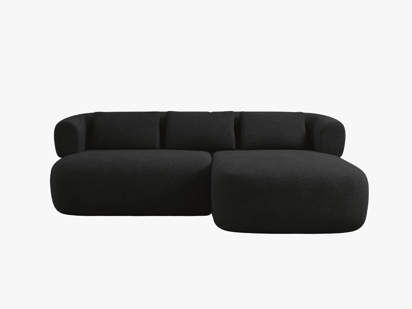 Elegantes 5-Sitzer Ecksofa Jenny in Schwarz, ideal für stilvolle Wohnräume. Bietet hohen Komfort und modernes Design von Micadoni.