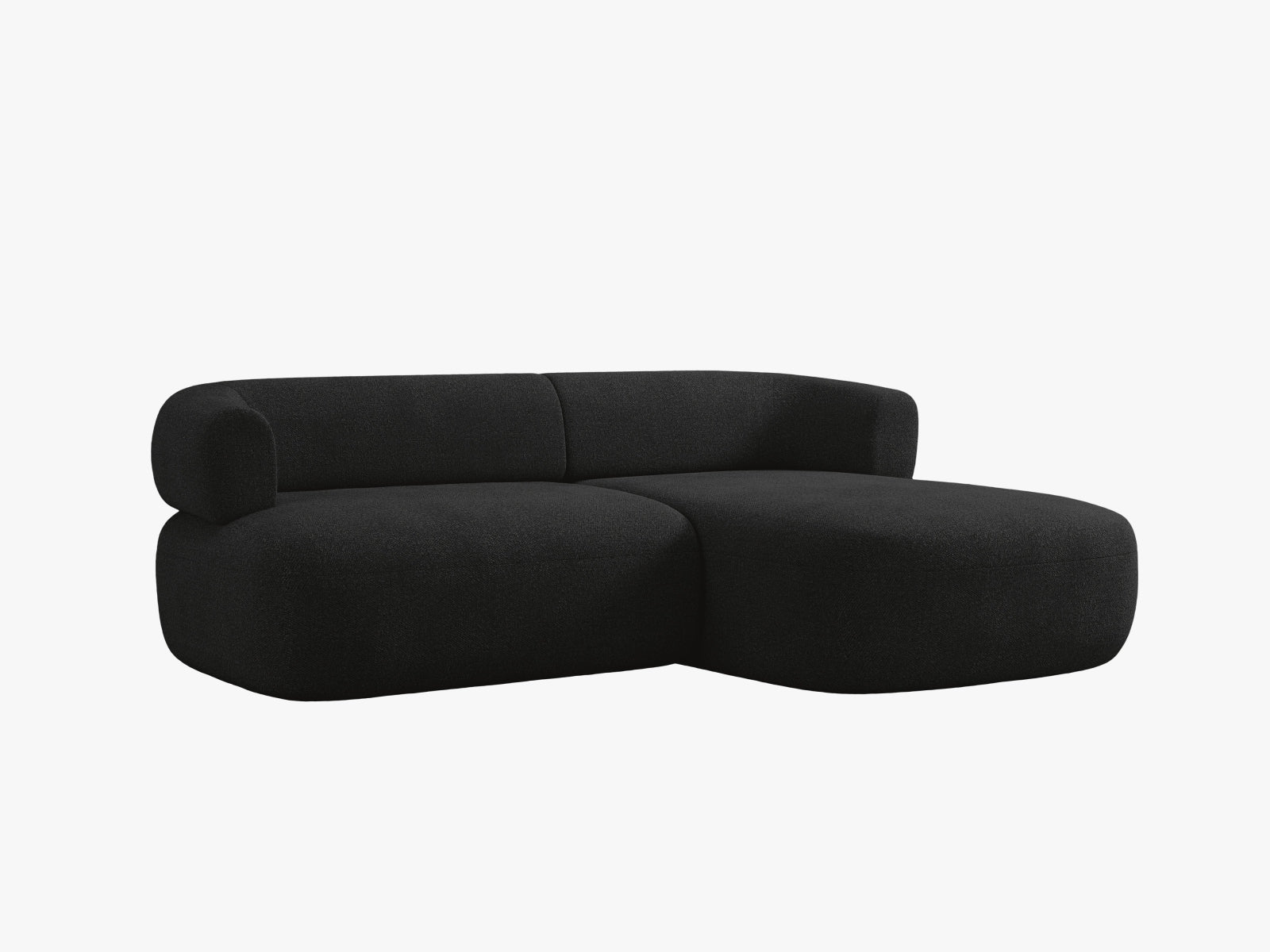Stylisches Ecksofa Jenny in Schwarz, 5-Sitzer mit komfortabler Polsterung und modernem Look, ideal für gemütliche Abende im Wohnzimmer.