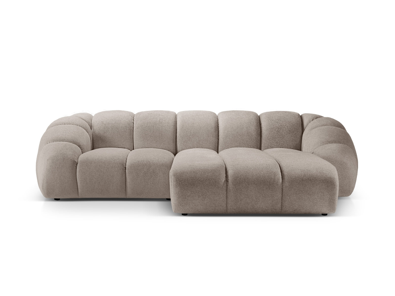 Diana Ecksofa rechts 3 Sitzer in Dark Beige-Bubble präsentiert im Onlineshop von KAQTU Design AG. L-Sofa rechts ist von Micadoni