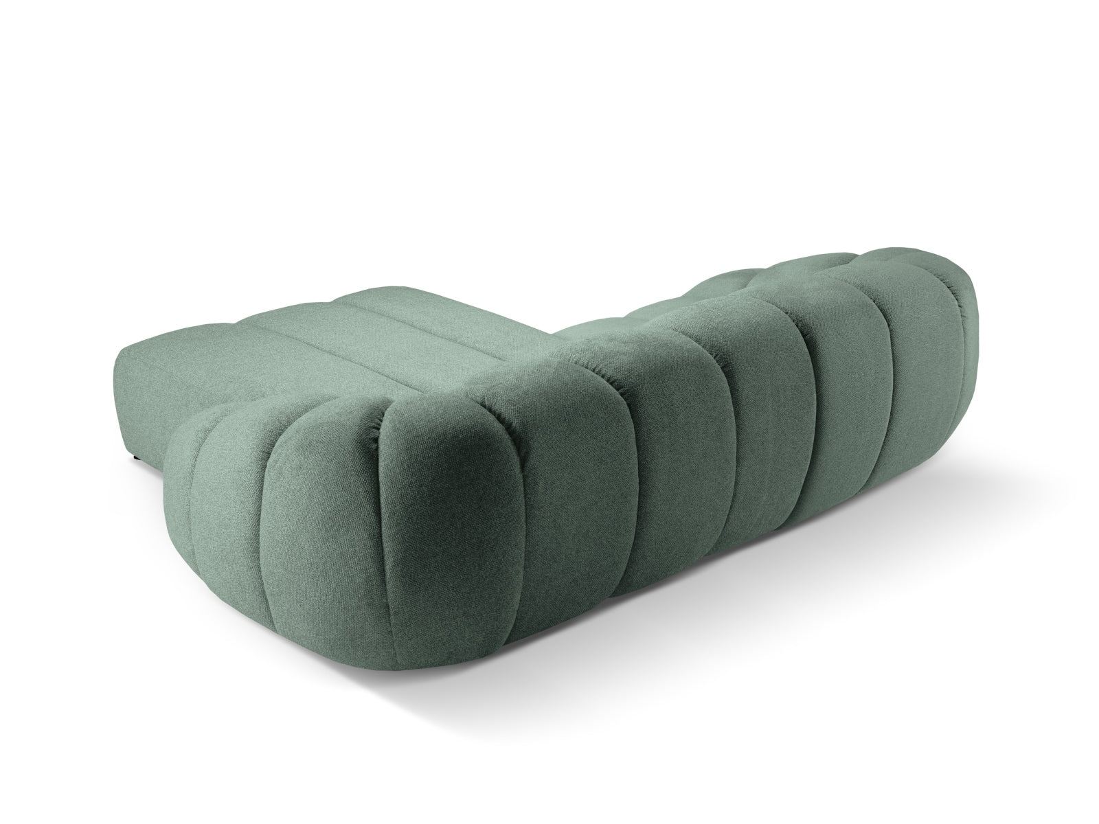 Elegantes 3-Sitzer Ecksofa Diana in zartem Mint-Bubble, perfekt für stilvolle Wohnräume und entspannte Stunden von Micadoni.