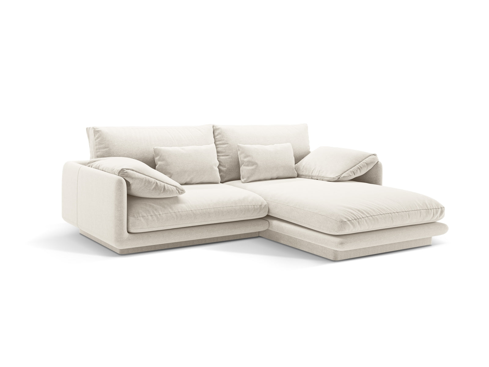 Entdecken Sie das Torino Ecksofa rechts von Micadoni – ein elegantes 3-Sitzer Velourssofa, das modernen Stil und höchsten Komfort vereint.