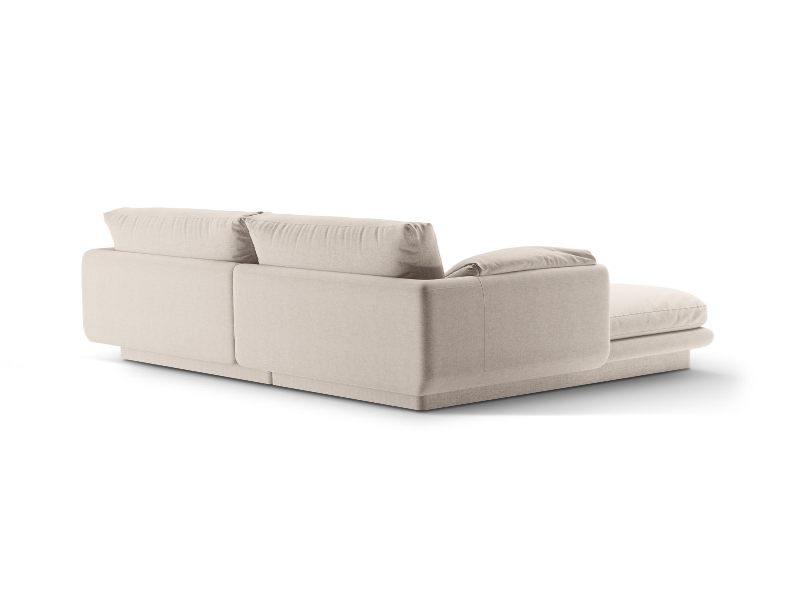 Modernes Torino Ecksofa rechts, 3-Sitzer in hellem Beige, perfekt für gemütliche und stilvolle Wohnzimmergestaltung.