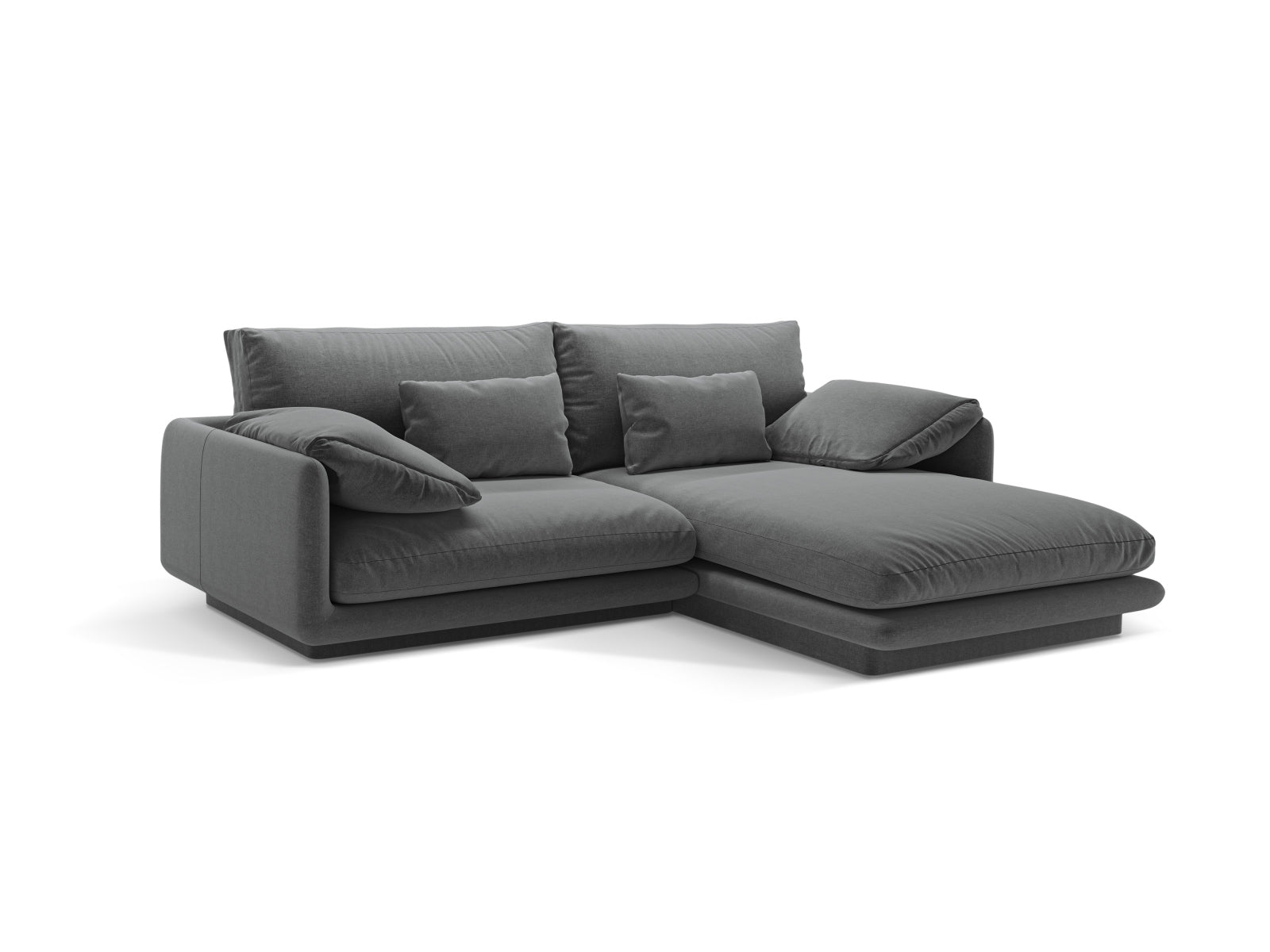Stylisches Torino Ecksofa rechts 3-Sitzer in Dunkelgrau von Micadoni, ideal für moderne Wohnräume und gemütliche Abende.