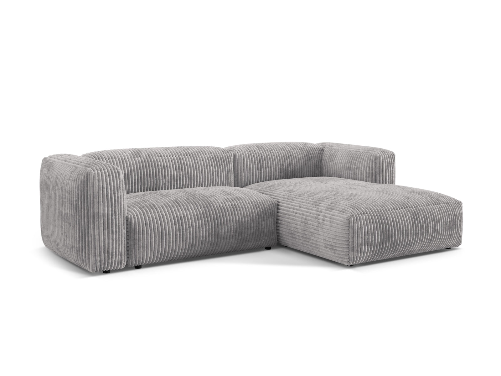 Elegantes Martina Ecksofa in hellem Grau, ideal für moderne Wohnräume. Modulares Design für individuelle Anpassung und Komfort.