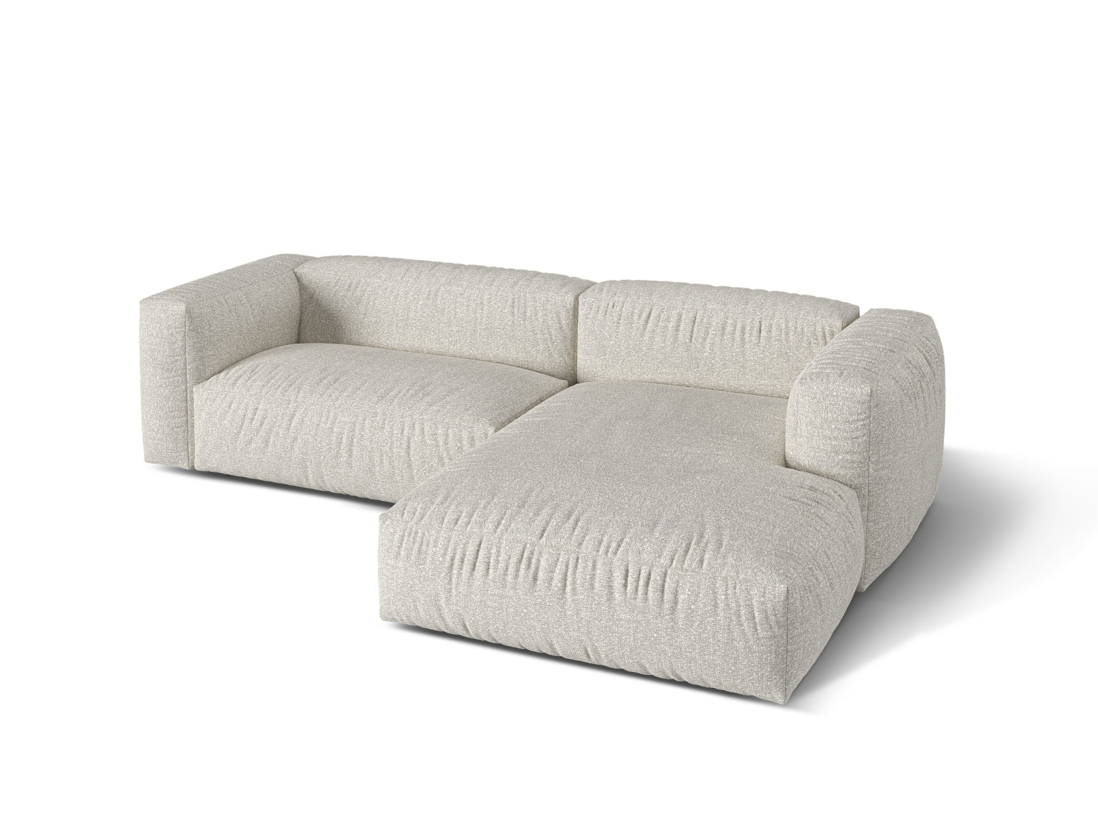 2-Sitzer Modular Rechter Ecksofa XL Martina in Grey Beige Melange-Monet präsentiert im Onlineshop von KAQTU Design AG. Ecksofa rechts ist von Micadoni