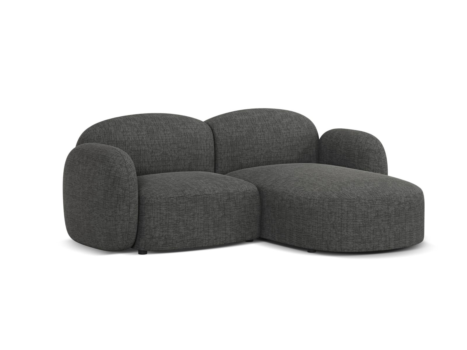 Elegantes 3-Sitzer Ecksofa rechts Blair in stilvollem Grau, ideal für moderne Wohnräume, von Micadoni. Komfort und Design vereint.