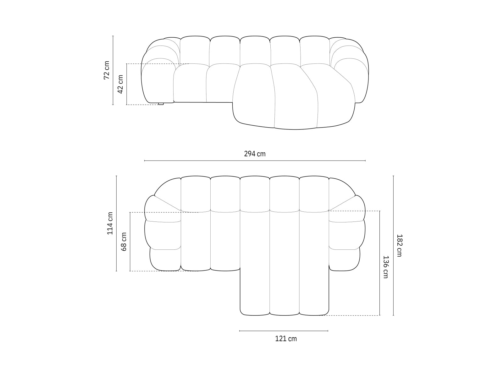 Beige Diana Velour Ecksofa rechts, 3-Sitzer, stilvolles L-Sofa von Micadoni, ideal für moderne Wohnräume, bequem und elegant.