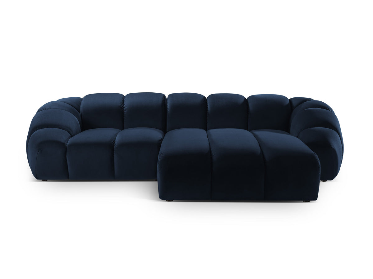 Diana Velour Ecksofa rechts 3 Sitzer in Royal Blue-Salvador präsentiert im Onlineshop von KAQTU Design AG. L-Sofa rechts ist von Micadoni
