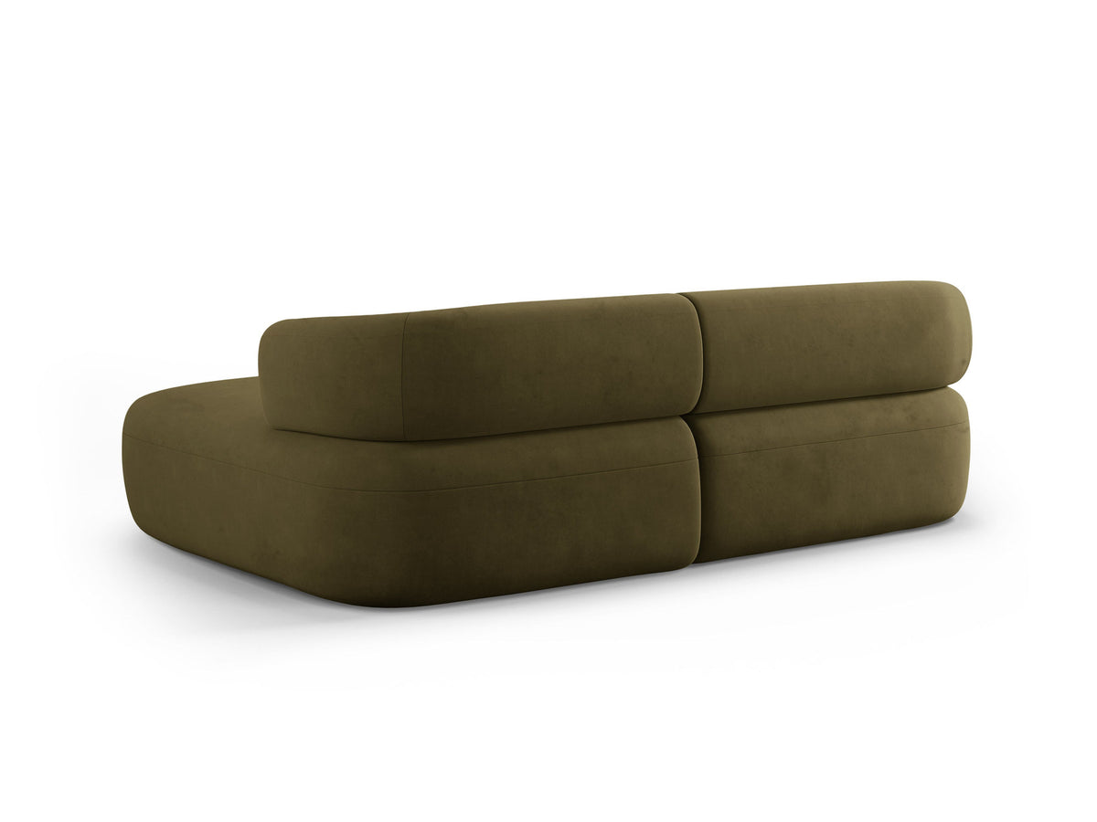 Jenny Velour Ecksofa rechts 5 Sitzer in Green-Salvador präsentiert im Onlineshop von KAQTU Design AG. L-Sofa rechts ist von Micadoni