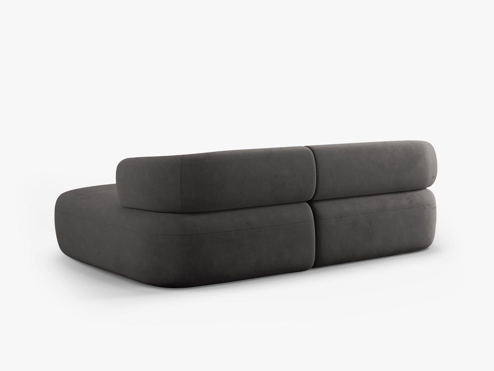 Stylisches 5-Sitzer Ecksofa Jenny aus weichem Velours, rechtsseitig, perfekt für stilvolle und einladende Wohnbereiche.