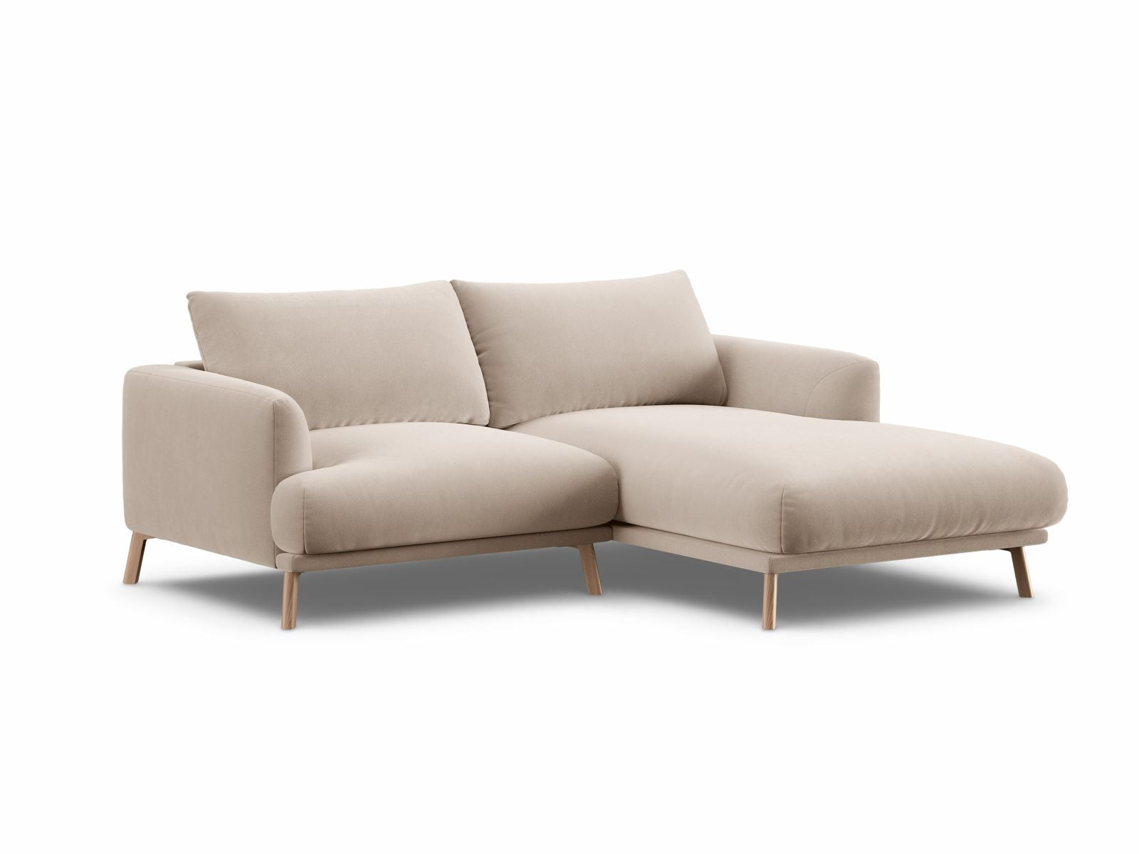 Beige 3-Sitzer Ecksofa Naomi von Micadoni, stilvolles Design für Ihr Wohnzimmer, bequem und modern, ideal für entspannte Stunden.