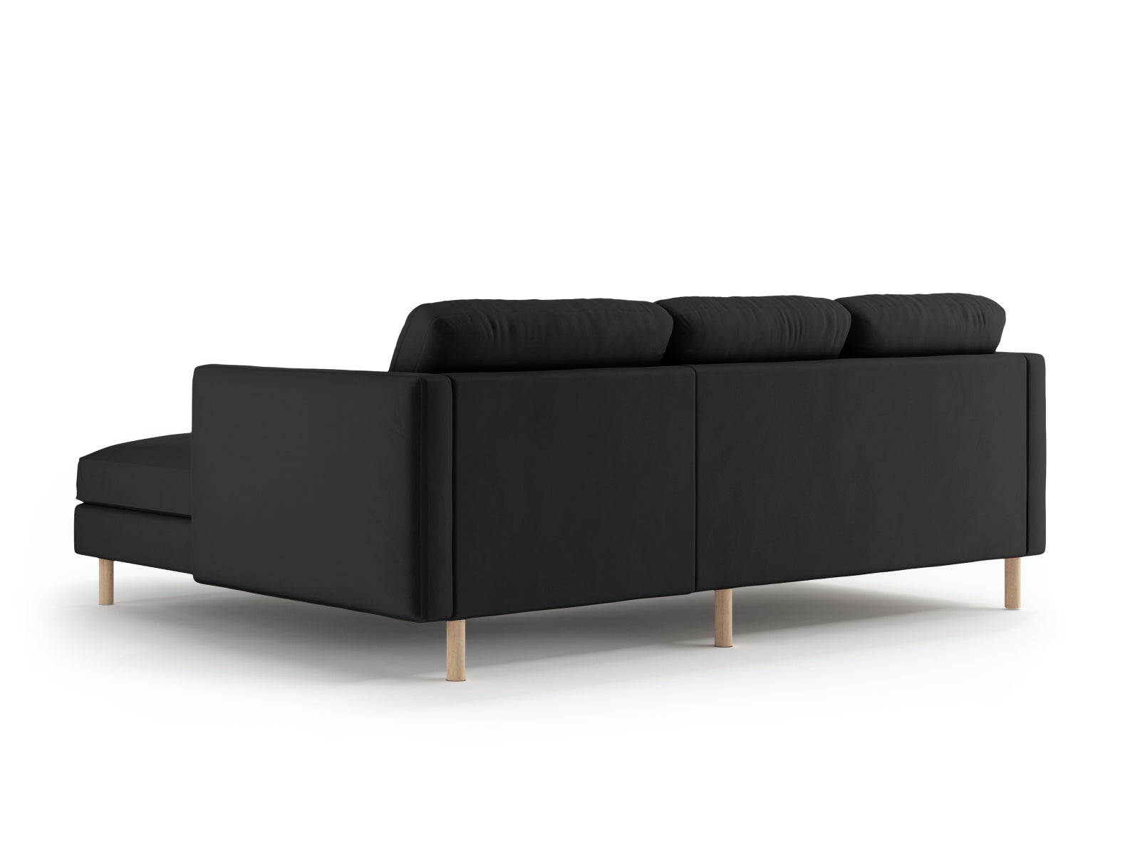 Elegantes Eden Velour Ecksofa rechts, 3-Sitzer, ideal für stilvolle Wohnzimmer, vereint Komfort und modernes Design in einem.