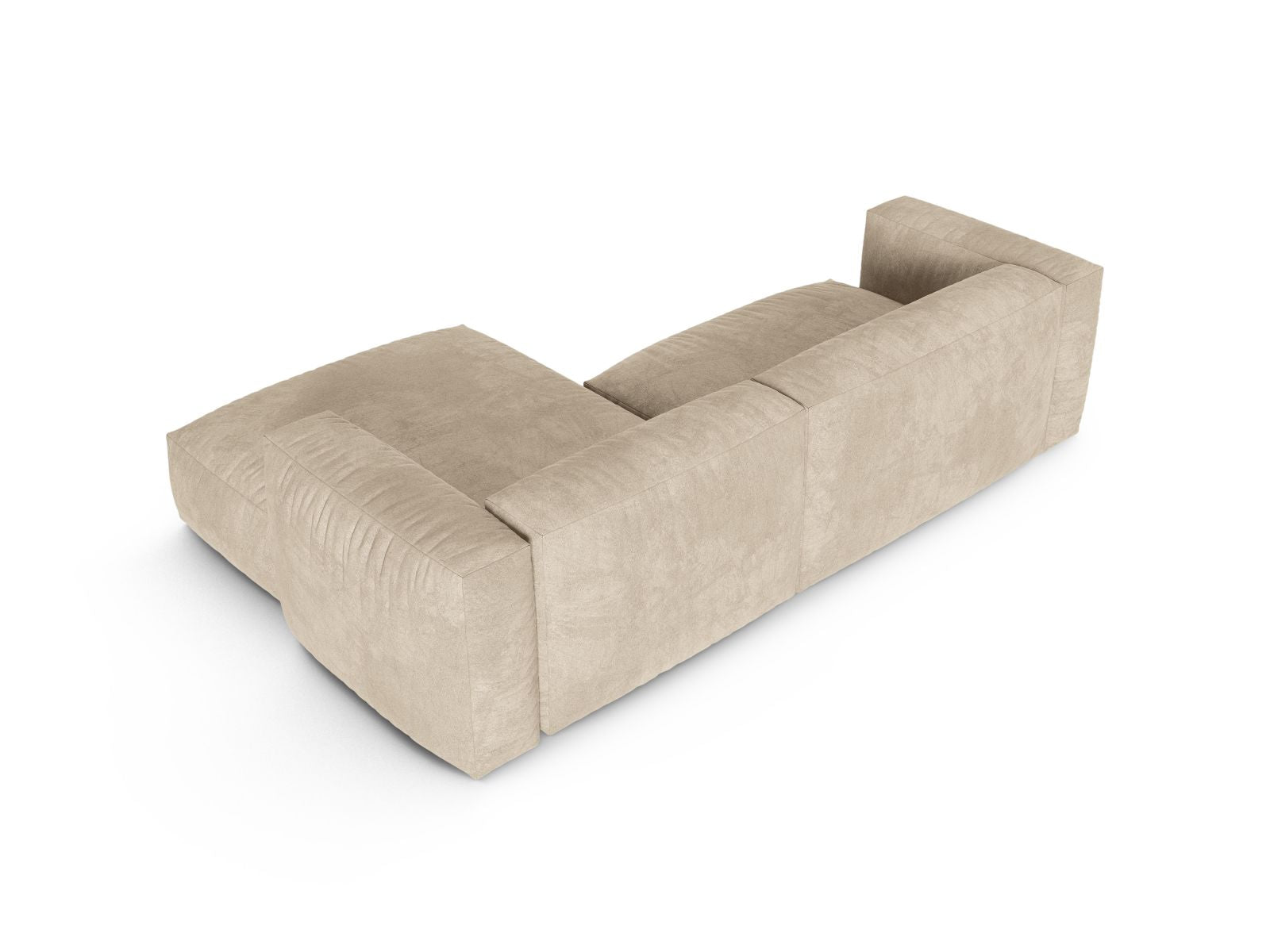 Modernes 2-Sitzer XL Ecksofa rechts Martina in sanftem Beige, perfekt für gemütliche Abende und stilvolle Wohnräume von Micadoni.