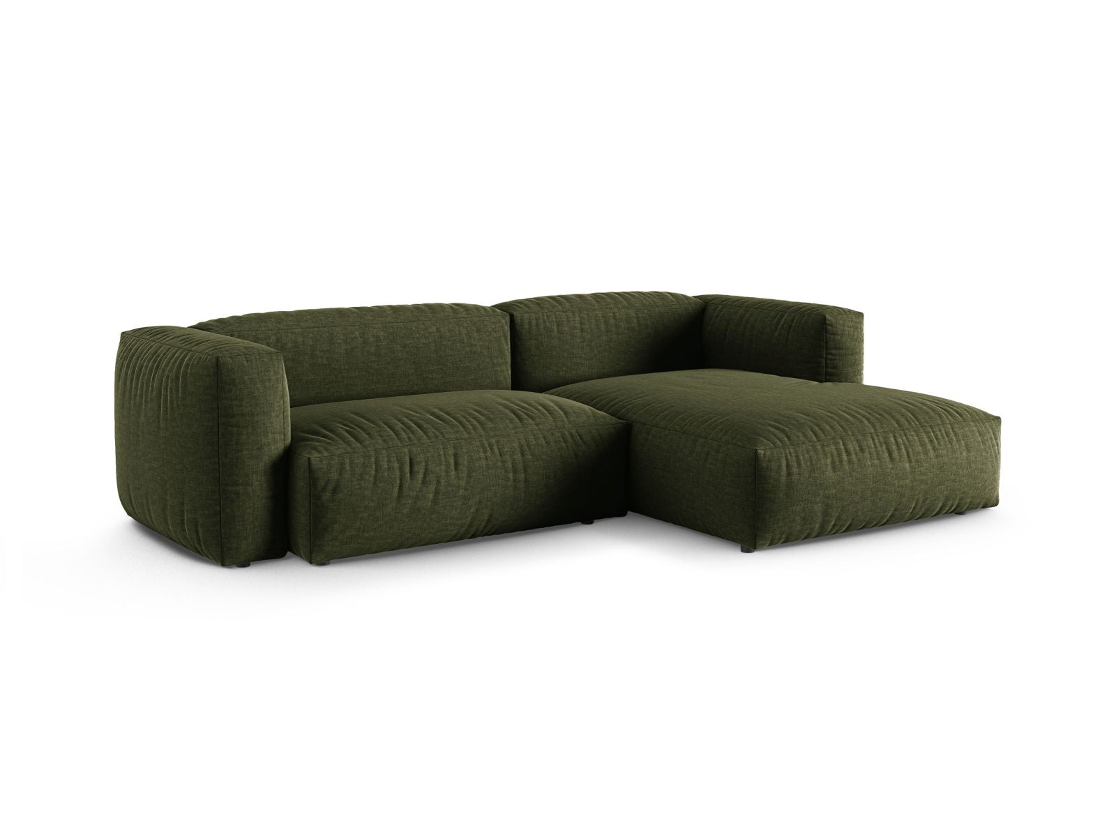 Elegantes 2-Sitzer Ecksofa XL Martina in stilvollem Green-Boston, ideal für moderne Wohnräume, präsentiert von Micadoni.