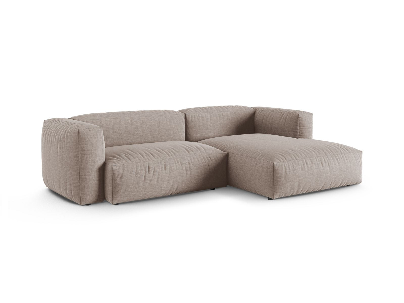 Elegantes 2-Sitzer Ecksofa rechts XL Martina in stilvollem Dunkelbeige, ideal für moderne Wohnräume und gemütliche Abende.